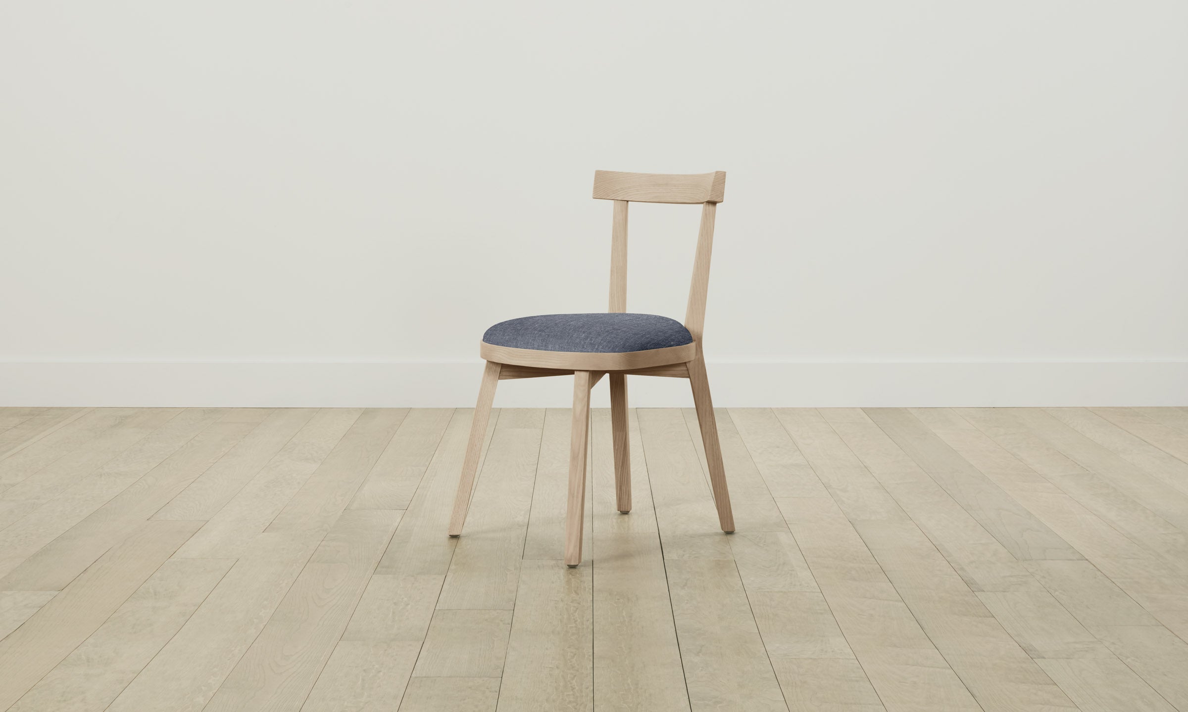 Allen Dining Chair - Heritage Belgian Linen Upholstery, Lake Blue - Modern Farmhouse Dining Room Furniture for Kitchen, Breakfast Nook & Formal Dining Areas