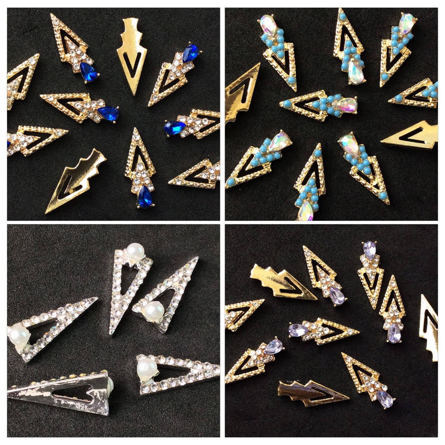 12pcs 3D Water Drop Rhinestone Nail Charms - Hollow Nail Jewels for Nail Art, DIY Decoration | Perfect for Manicures, Nail Extensions & Creative Crafting