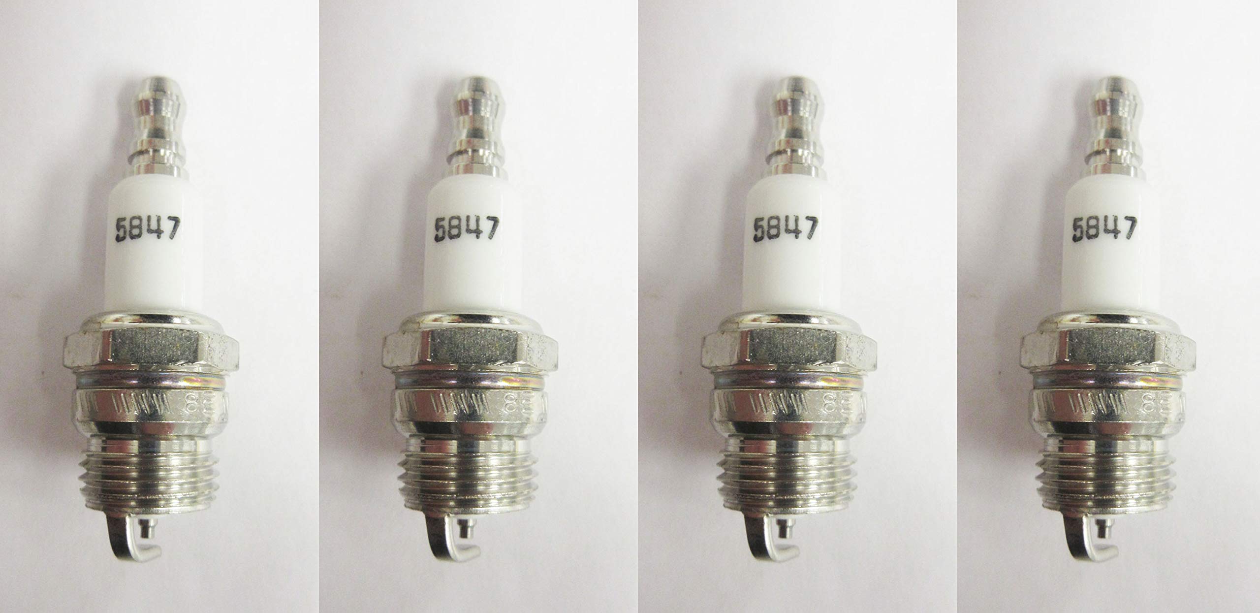 Champion 5847 DJ8J Small Engine Spark Plug - 4 Pack - Compatible with Lawn Mowers, Generators & Outdoor Power Equipment