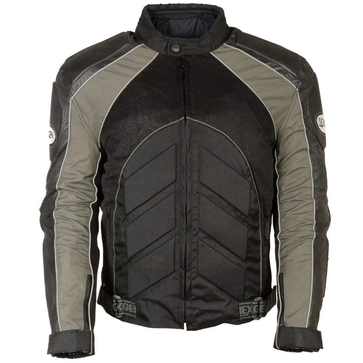 Milwaukee SH2153 Men's Armored Leather Textile Mesh Jacket - Black/Grey - Motorcycle Riding Gear for Safety & Comfort