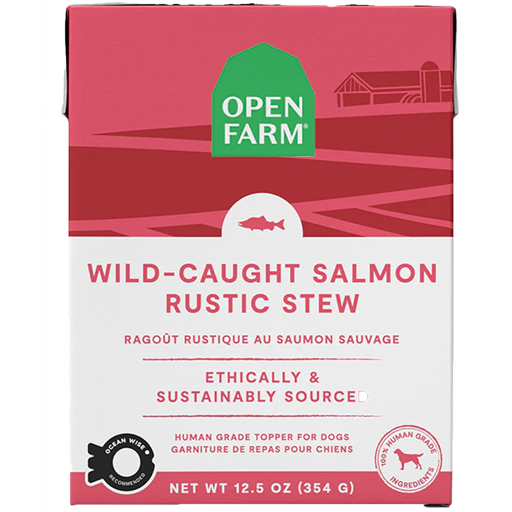 Open Farm Rustic Stew Wild Caught Salmon Canned Dog Food - 12.5oz | Grain-Free, Human-Grade Ingredients | Perfect for Adult Dogs & Puppies | Healthy Wet Food for Mealtime & Training Treats