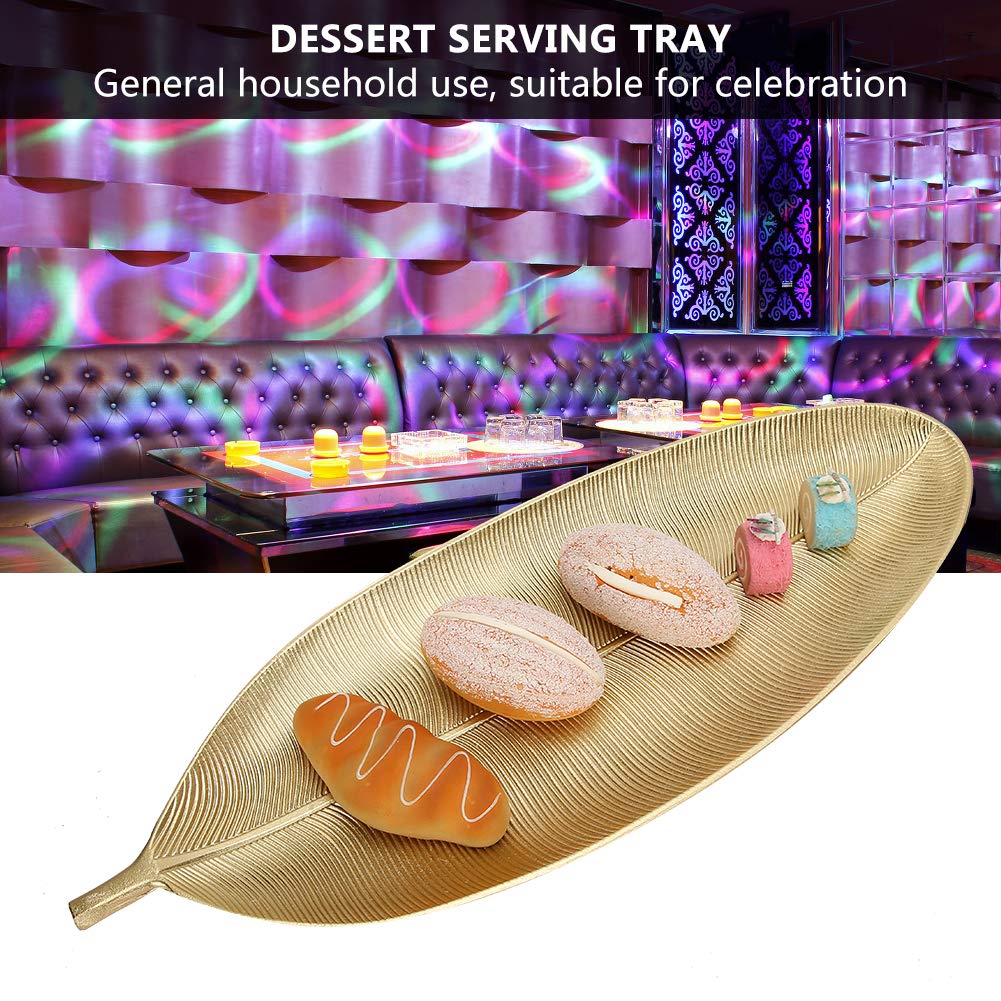 Gold Leaf-Shaped Jewelry Organizer & Serving Tray - Elegant Display for Rings, Fruit, Desserts, Nuts - Perfect for Home Decor, Store Displays & Party Serving (Large Size)
