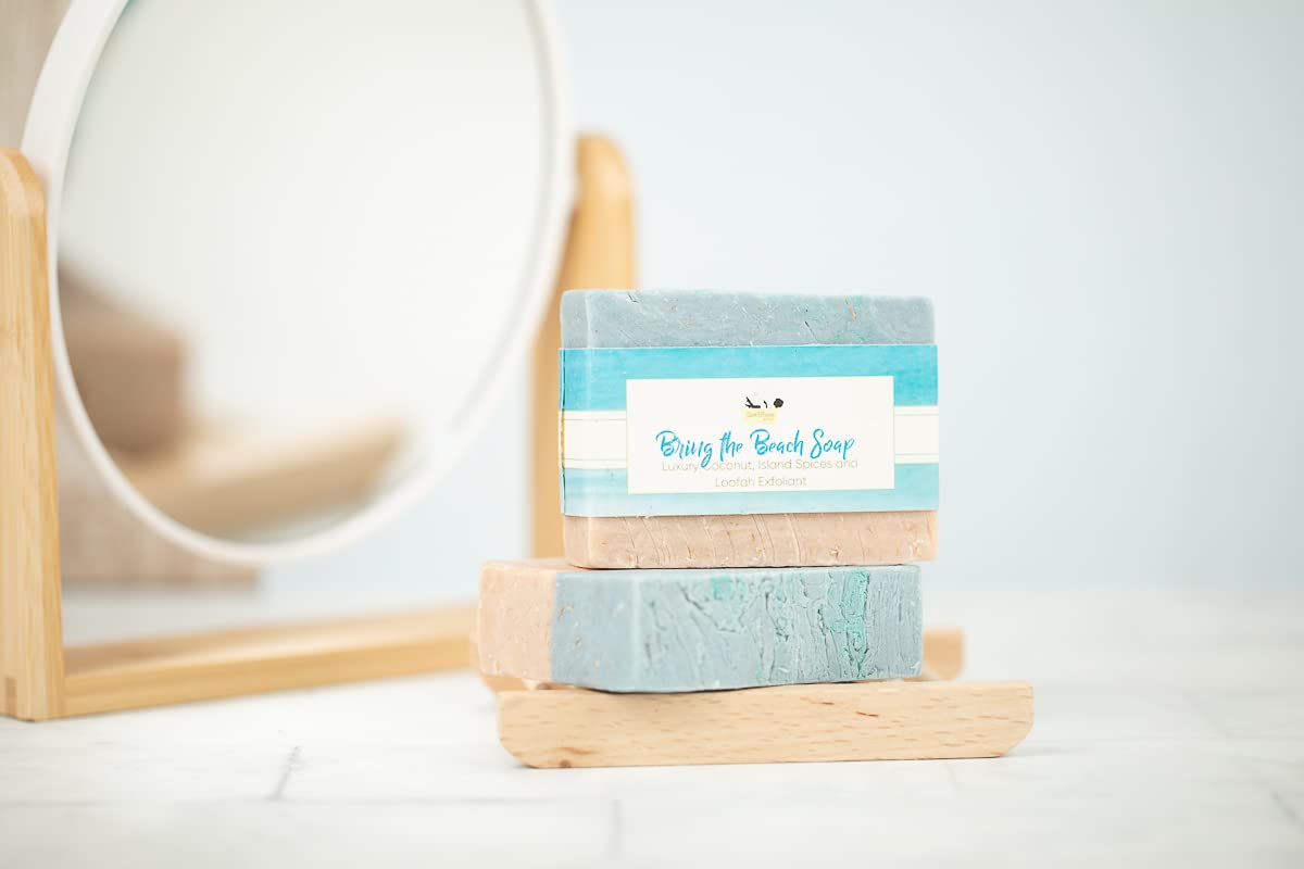 Bring the Beach Soap - Natural Handmade Soap with Coconut & Sea Salt for Spa, Vacation & Relaxation - Perfect for Beach Lovers, Travel & Home Bathroom Decor