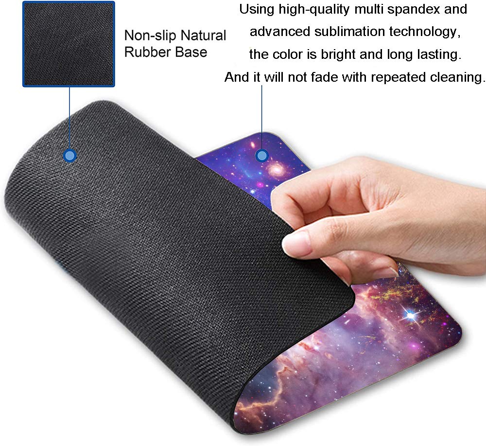 Bright Star Galaxy Gaming Mouse Pad - Non-Slip Rubber Base, Waterproof Square Mouse Mat for Office, Home & Travel (9.5