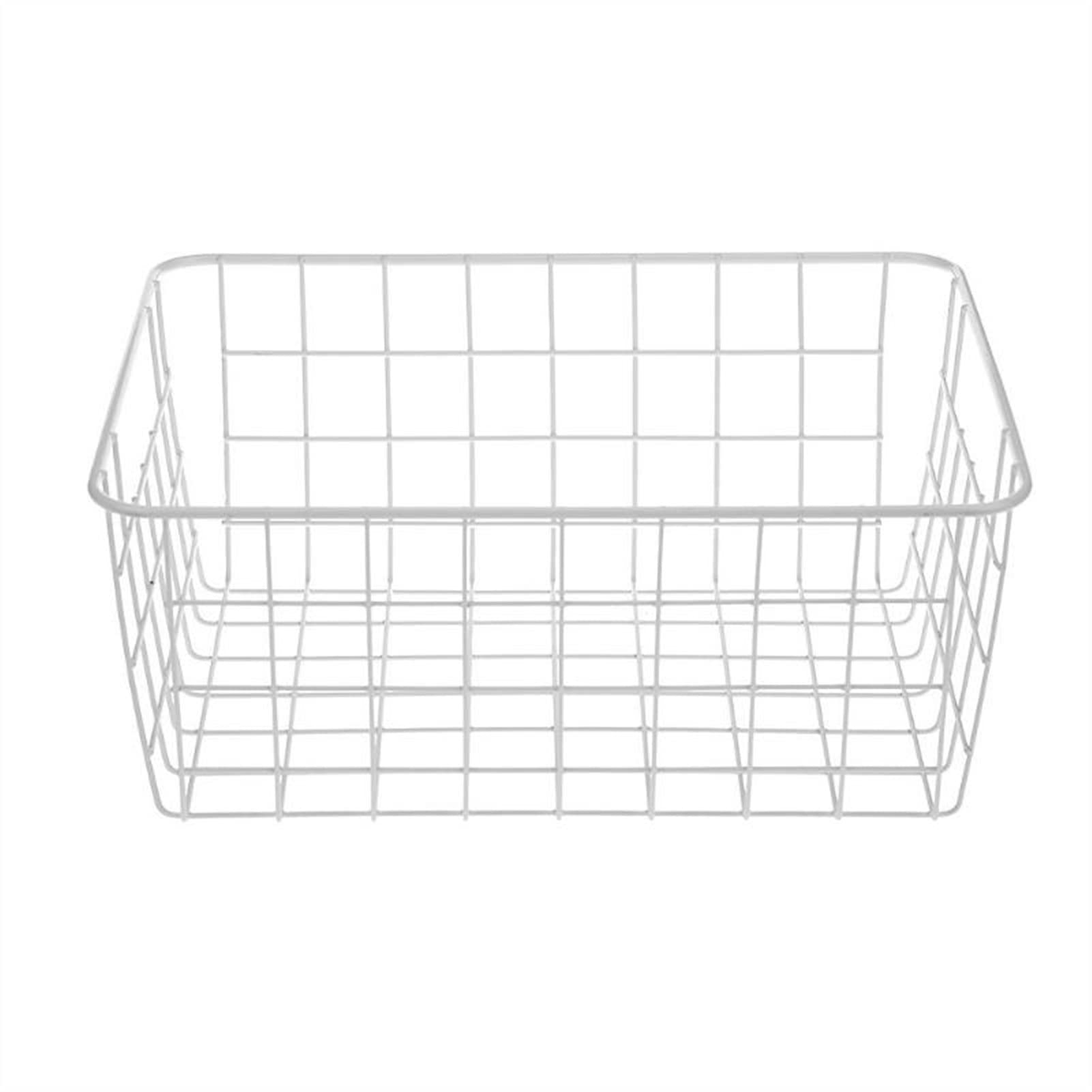 Stylish White Wrought Iron Wire Fruit Basket - Multi-Purpose Storage Organizer for Kitchen, Bathroom, Desktop & Home Decor | Perfect for Fruits, Toys & Household Sundries