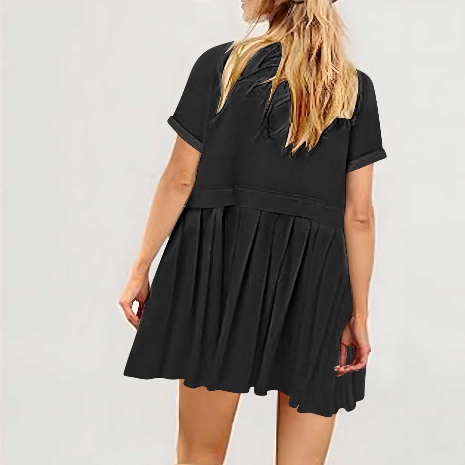 Women's Oversized Sweatshirt Dress - Summer Ruffle A-Line Babydoll Mini Dress for Casual, Athletic & Tennis Wear | Lounge, Gym, Street Fashion & Date Night Outfits