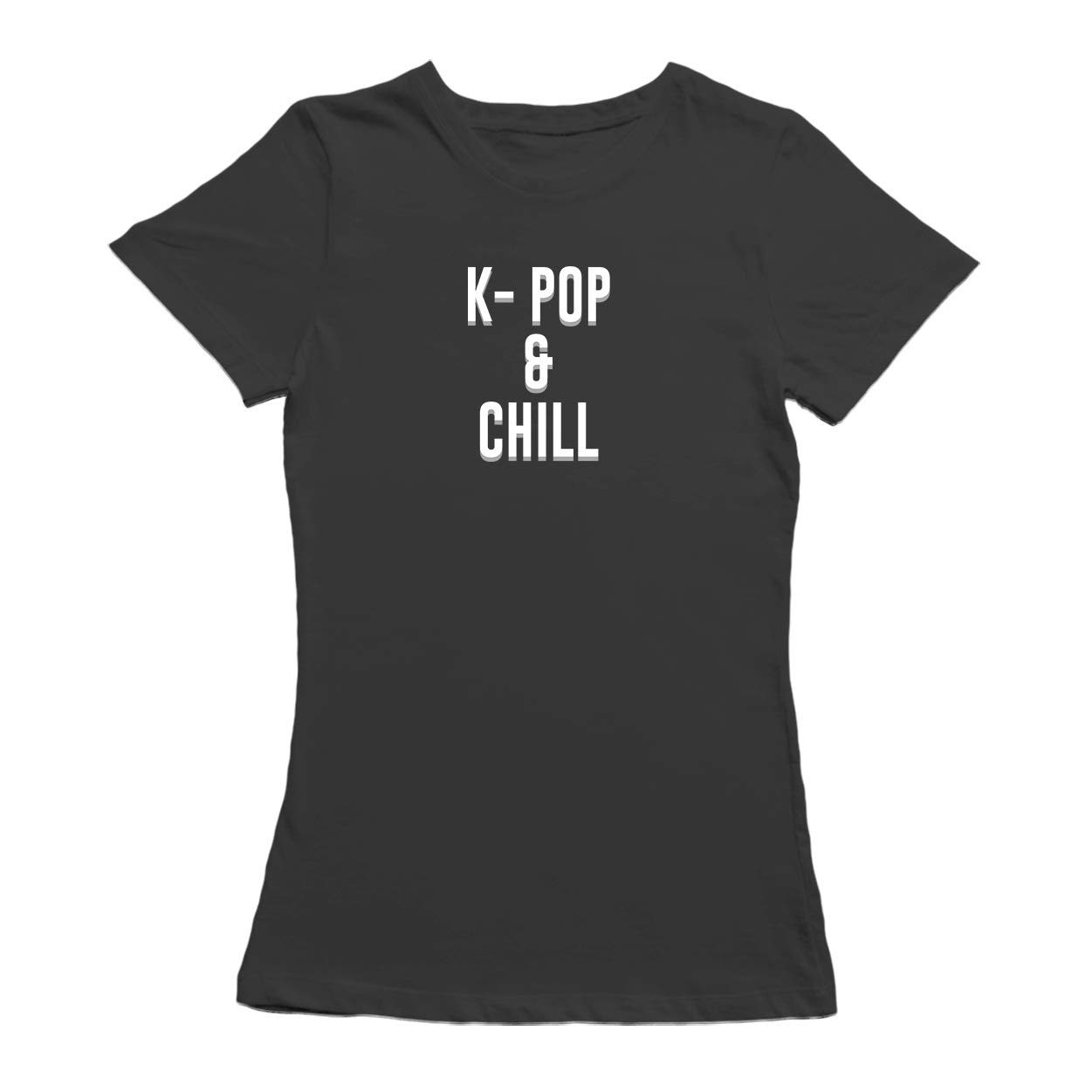 Trendy K-Pop & Chill Graphic Quote Women's T-Shirt - Cute Korean Pop Music Fan Tee for Concerts, Casual Wear & Street Style