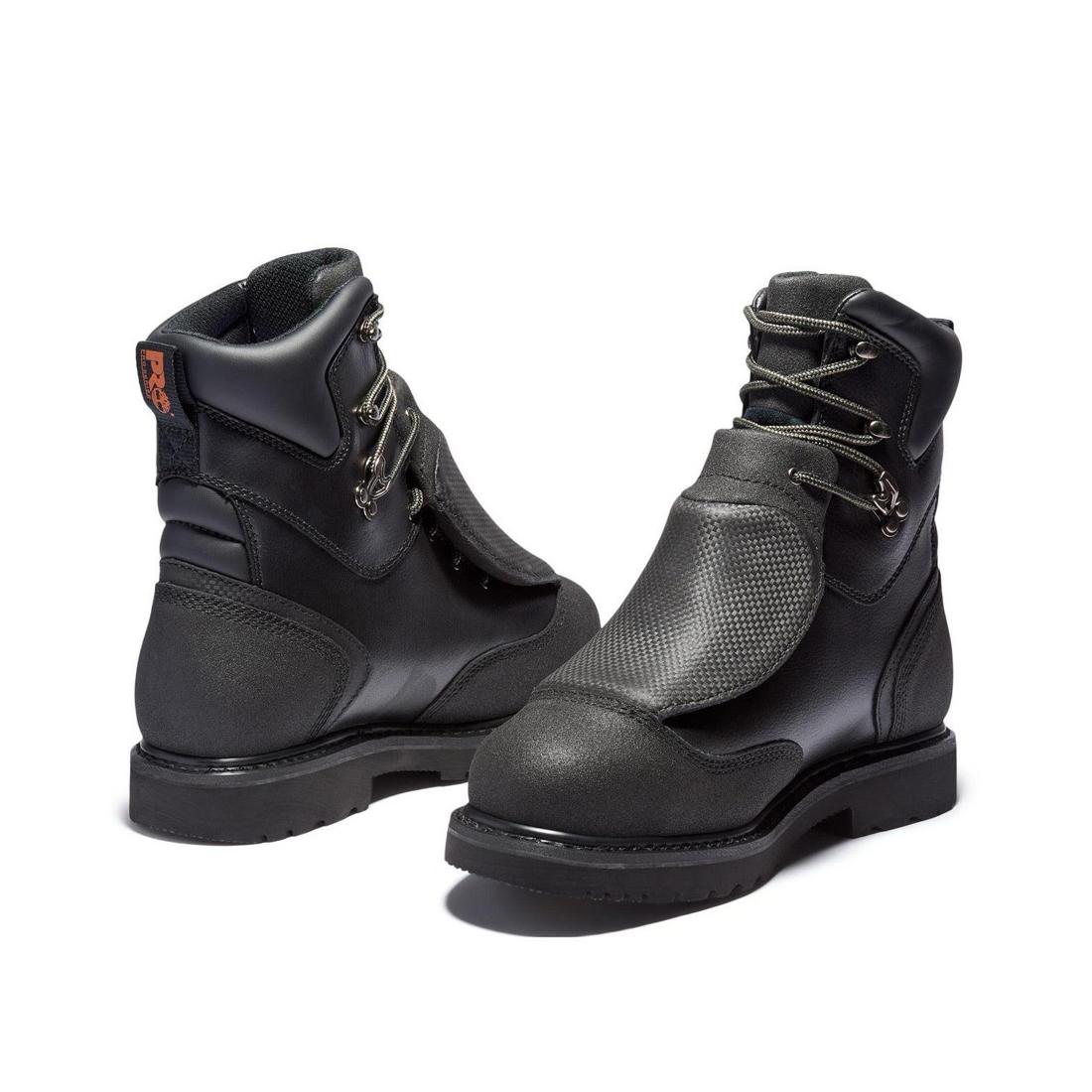 8 Inch Steel Toe Waterproof Work Boots for Men - Met Guard Safety Shoes, Black - Ideal for Construction, Warehouse & Outdoor Work