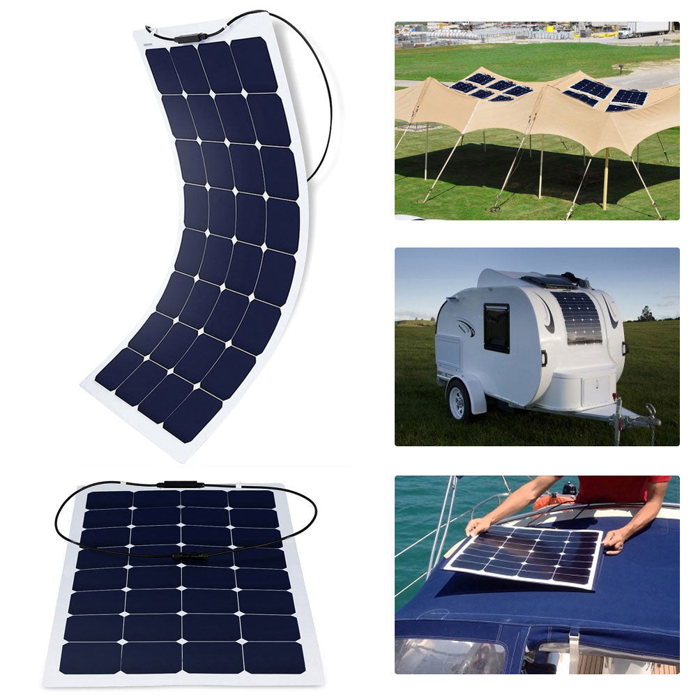 Acopower 110W 12V Flexible Thin Lightweight ETFE Solar Panel with Connector - 1 Pack - Perfect for RV, Boat, Camping & Off-Grid Power Solutions
