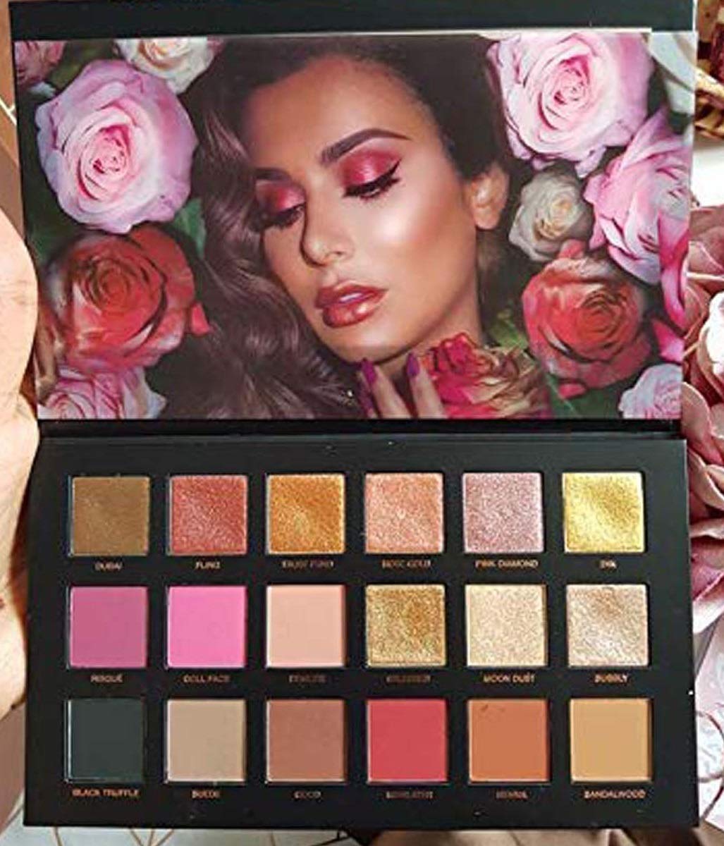 INENCE Rose Gold Eyeshadow Palette - 18 Highly Pigmented Metallic Shades for Stunning Eye Makeup | Perfect for Party, Wedding & Everyday Glam Looks
