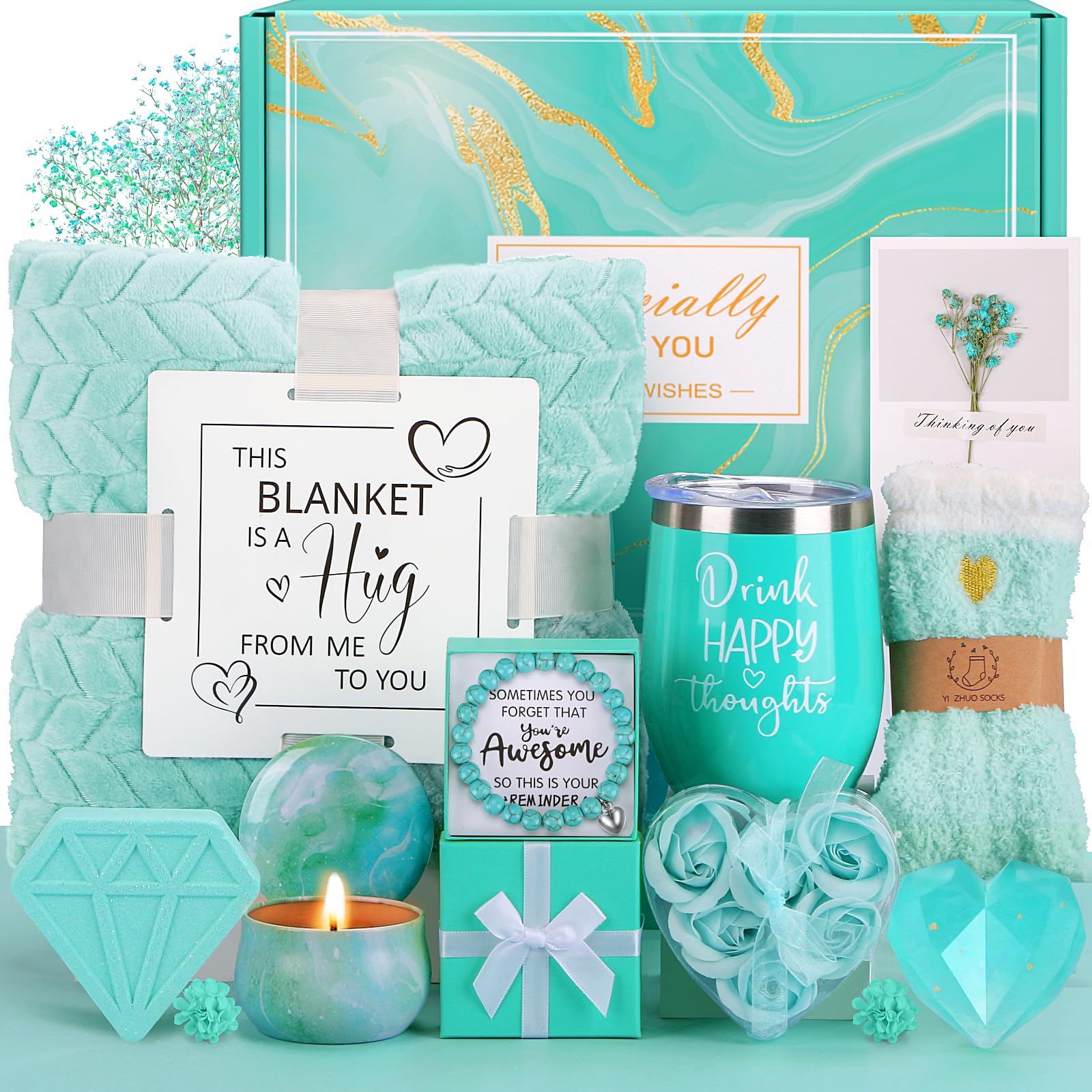 Relaxing Spa Gift Set for Women - Self Care Birthday Gifts Basket with Aromatherapy Products | Perfect for Mom, Wife, Grandma, Sister & Friends | Get Well Soon, Thinking of You Presents | Ideal for Home Spa Days, Stress Relief & Pampering