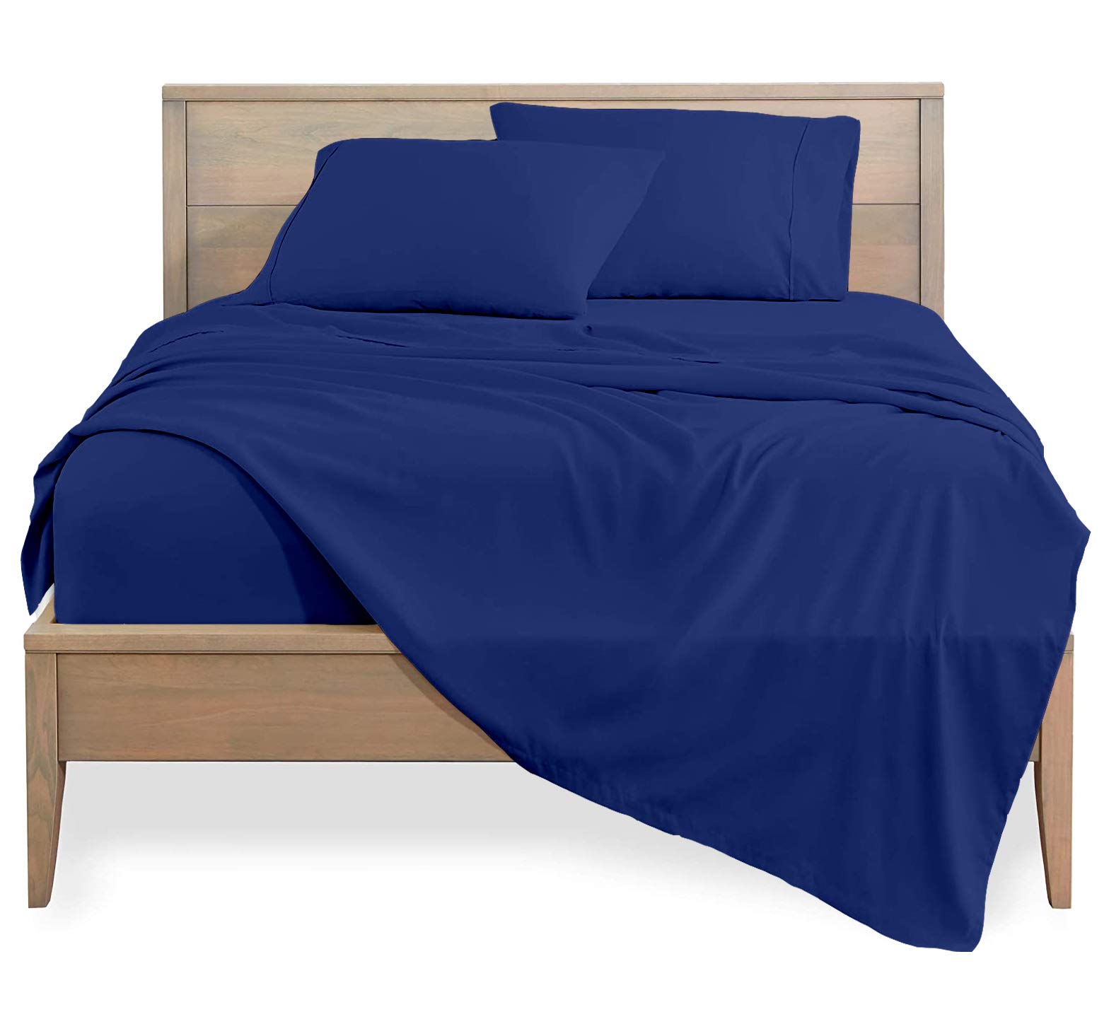 1000 Thread Count Luxury Bed Sheet Set - 4 Piece Hotel Quality Soft Breathable Sheets & Pillowcases - Deep Pocket Fits Mattress up to 10 Inches - Twin Size Royal Blue - Perfect for Guest Rooms, Dorms & Cozy Bedrooms