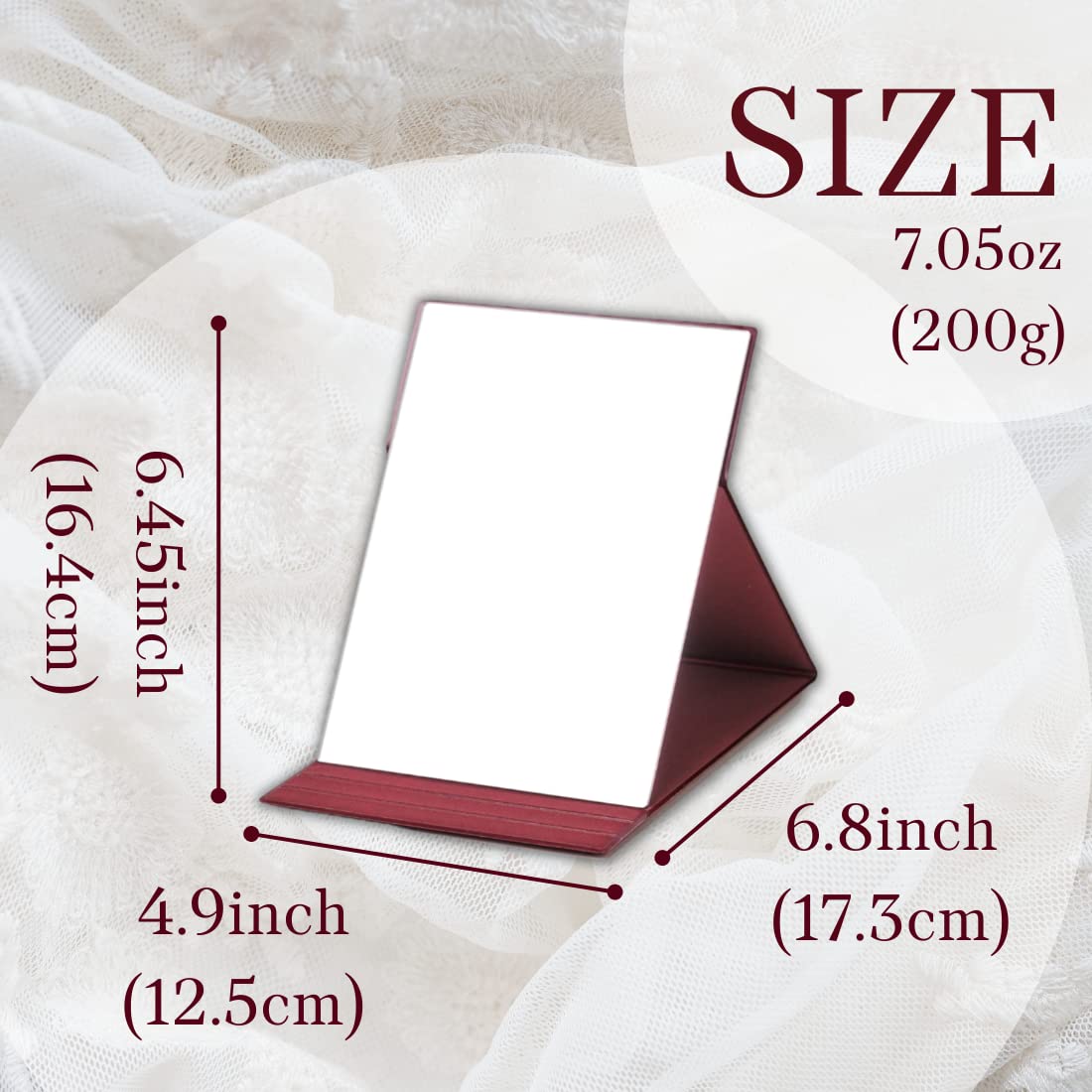 HORIUCHI Folding Travel Mirror - Portable Compact Makeup Mirror for Women & Men - Ideal for Travel, Camping, Home, Gym & Dorm (6.8