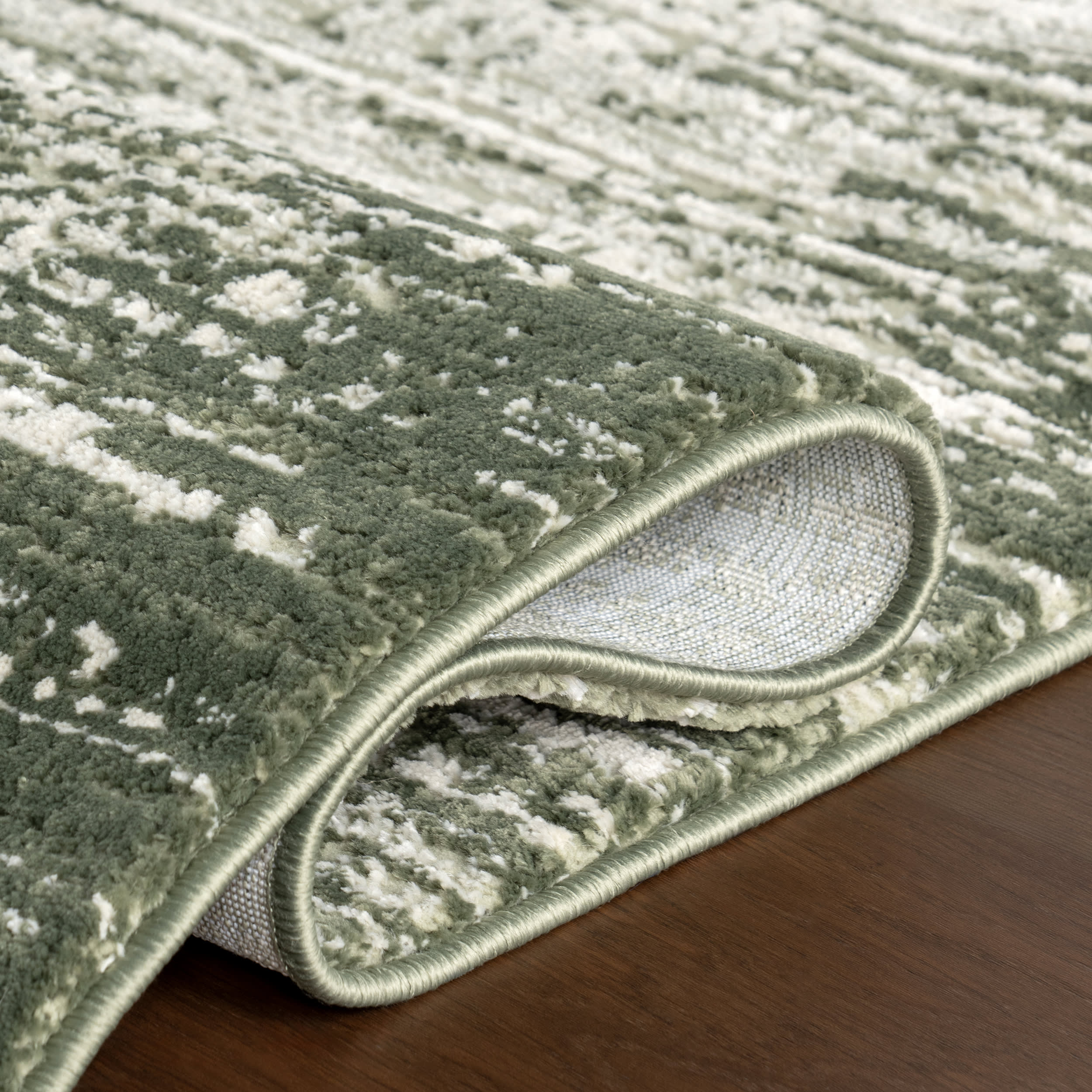 Chitwan Washable Rug - Eco-Friendly Green Area Rug for Living Room, Bedroom & Nursery | Machine Washable & Stain Resistant