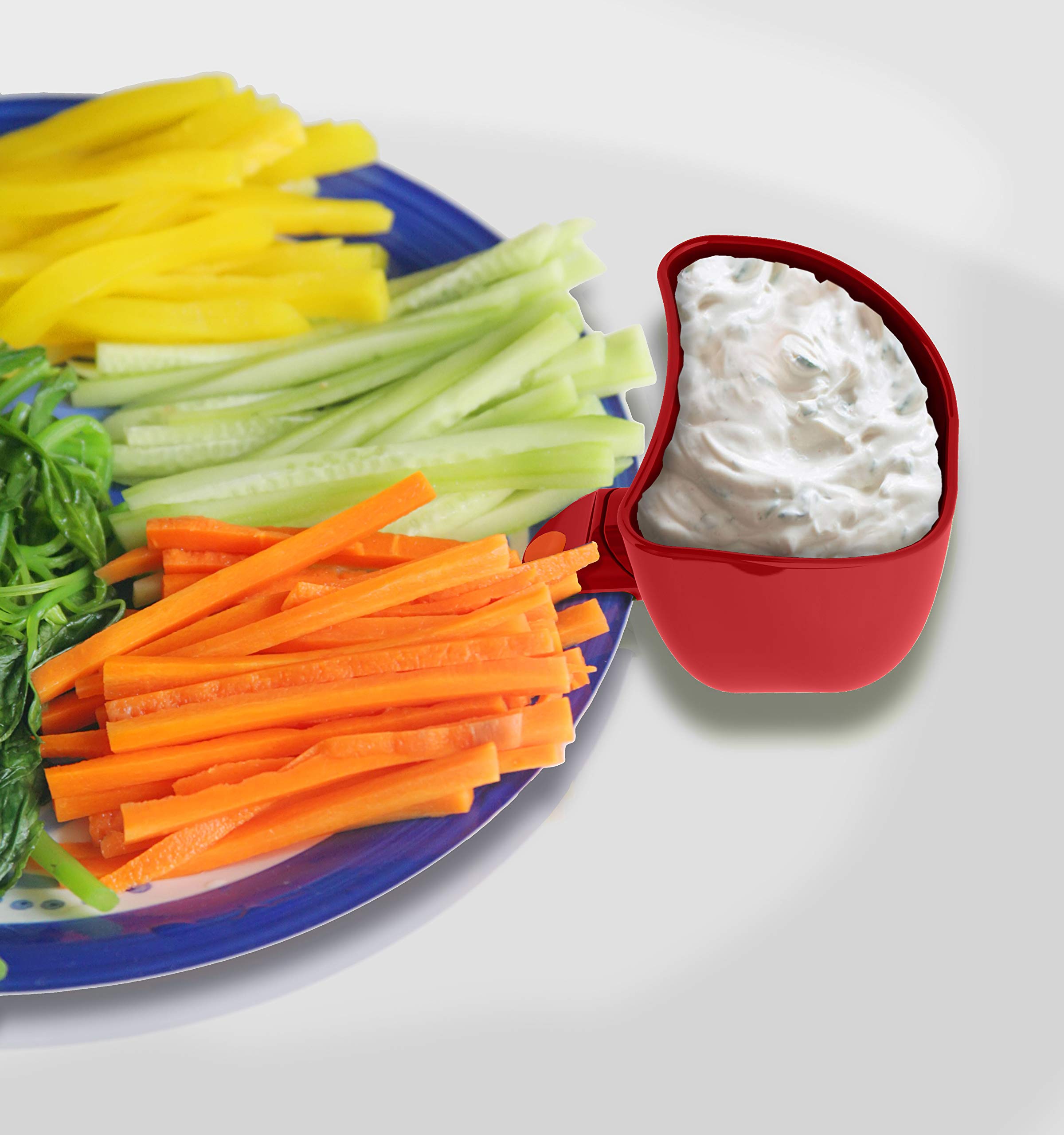 Swivel Plate Clip-On Dip Holder for Dishes - Serve Sauces & Dips Hands-Free for Wings, Chips & Parties