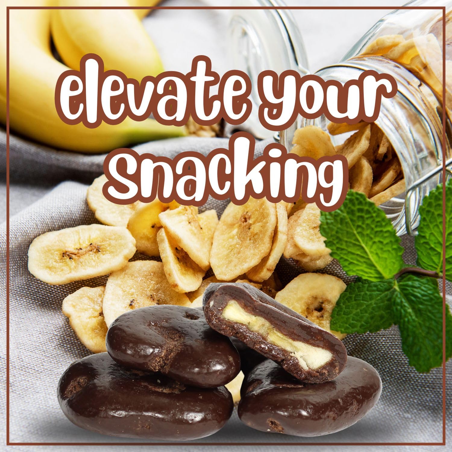 Premium Dark Chocolate Covered Banana Chips by Its Delish - 2 lbs Bulk Bag | Vegan, Kosher, USA Made Healthy Snack | Gourmet Chocolate Fruit Treat for Parties, Hiking & Office Snacking