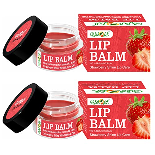 BROER Strawberry Lip Balm - Long Lasting Moisture & Shine With Natural Oils (Pack of 2) | Hydrating & Nourishing Lip Care for Dry Lips | Perfect for Daily Use, Travel & Gifts