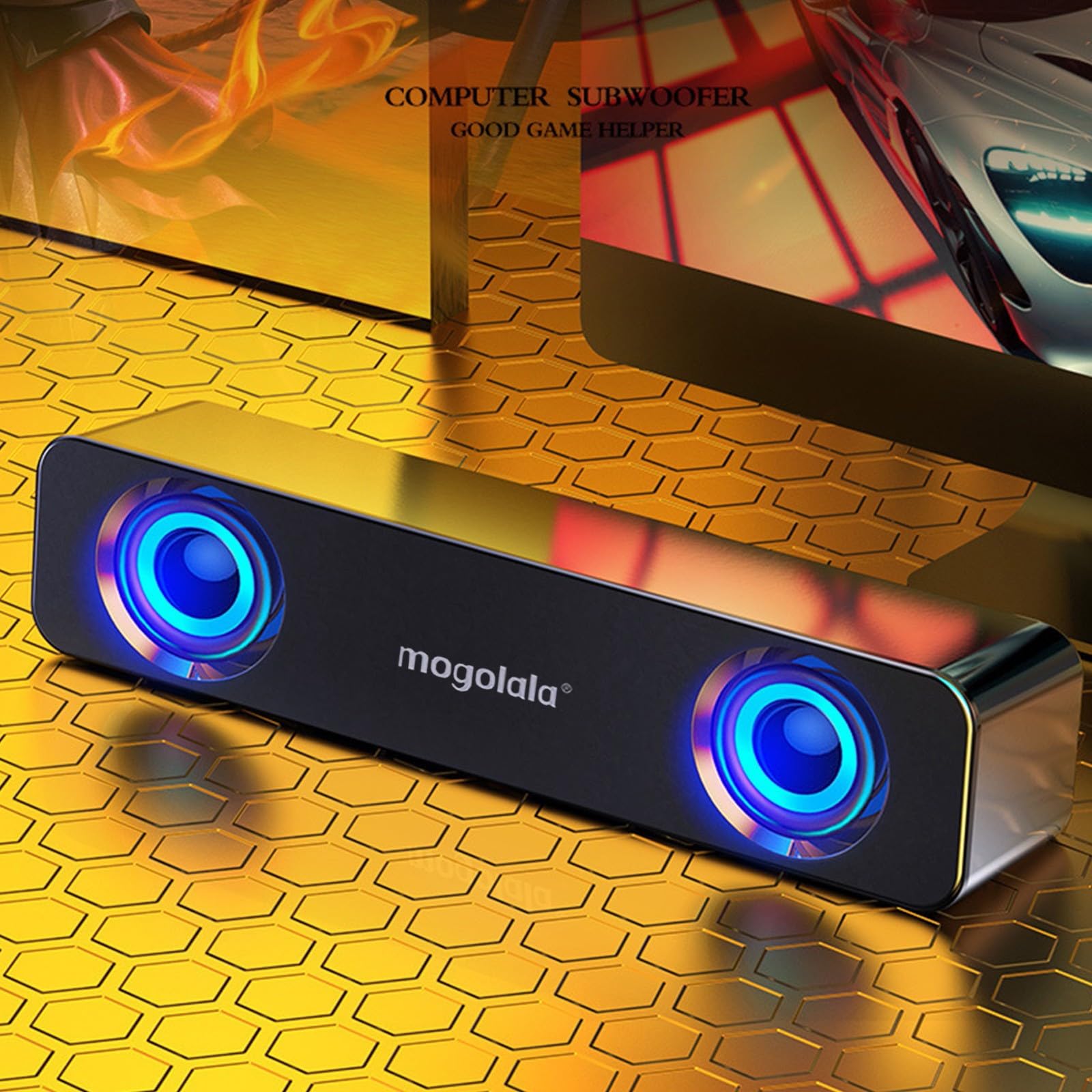 Bluetooth Speaker with Strong Bass - Wired Computer Speaker for Home & Office