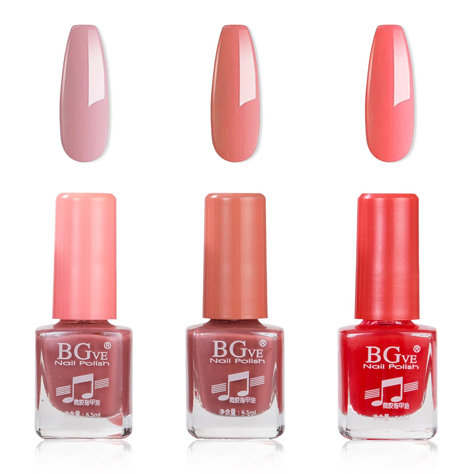3 Colors Gel Nail Polish Set - Non-Toxic Quick Dry Manicure Kit for Women & Girls (5ml) | Perfect for Home Nail Art, Parties & Gift Giving