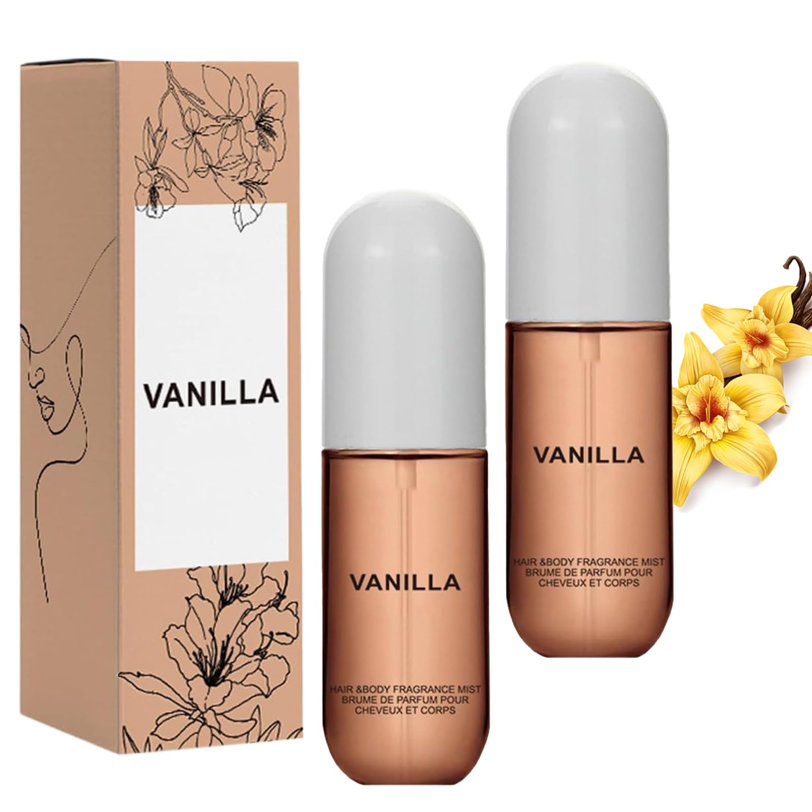 Vanilla Perfume for Women - Long Lasting Eau De Toilette Spray with Essential Oil, Hair & Body Fragrance Mist, 90ml Travel Size (2 Pack) - Perfect for Daily Wear, Date Nights & Gift Giving