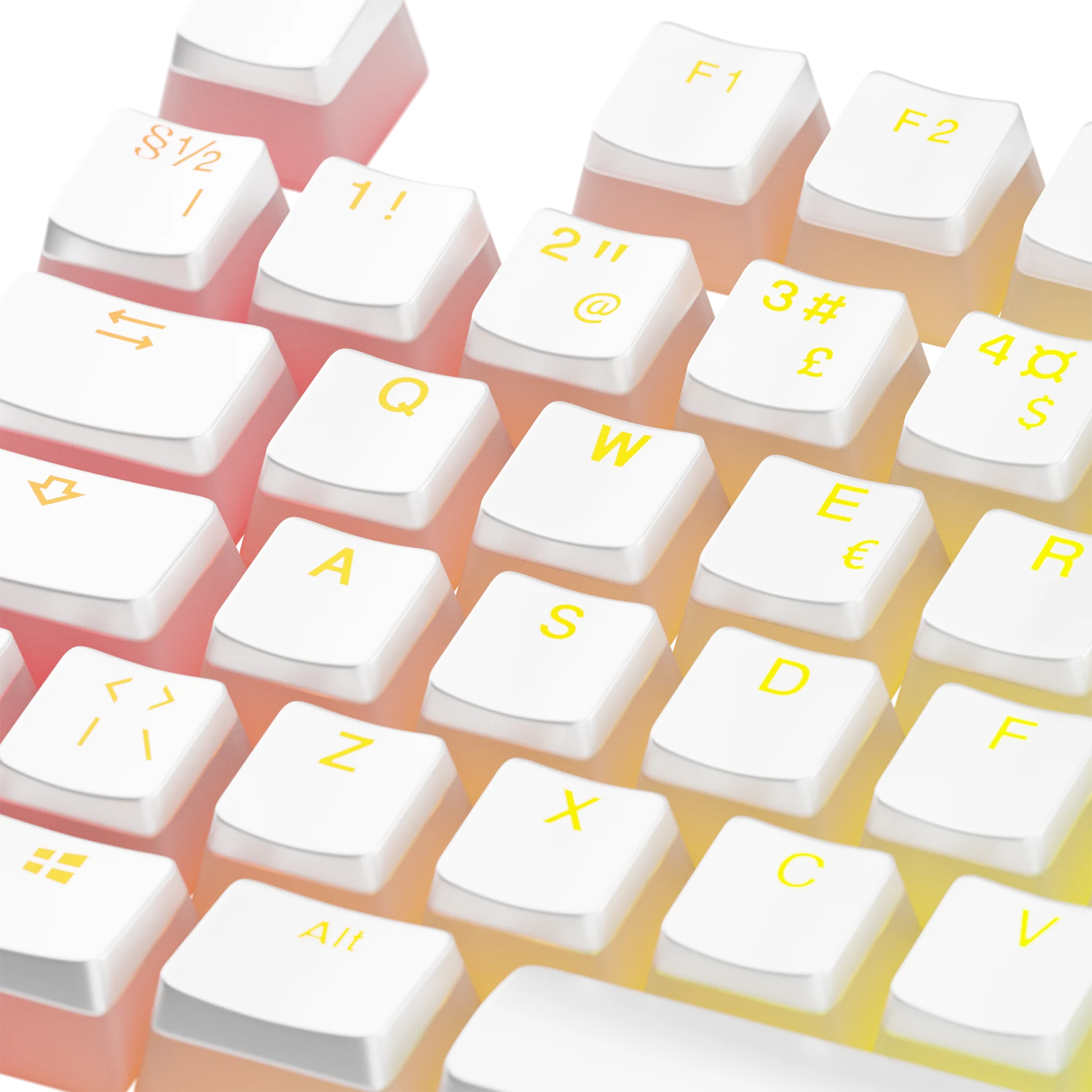Aura V3 White ND Keycaps - Premium PBT Mechanical Keyboard Keycaps for Gaming & Typing - Compatible with Cherry MX Switches (Perfect for PC, Mac, and Office Use)