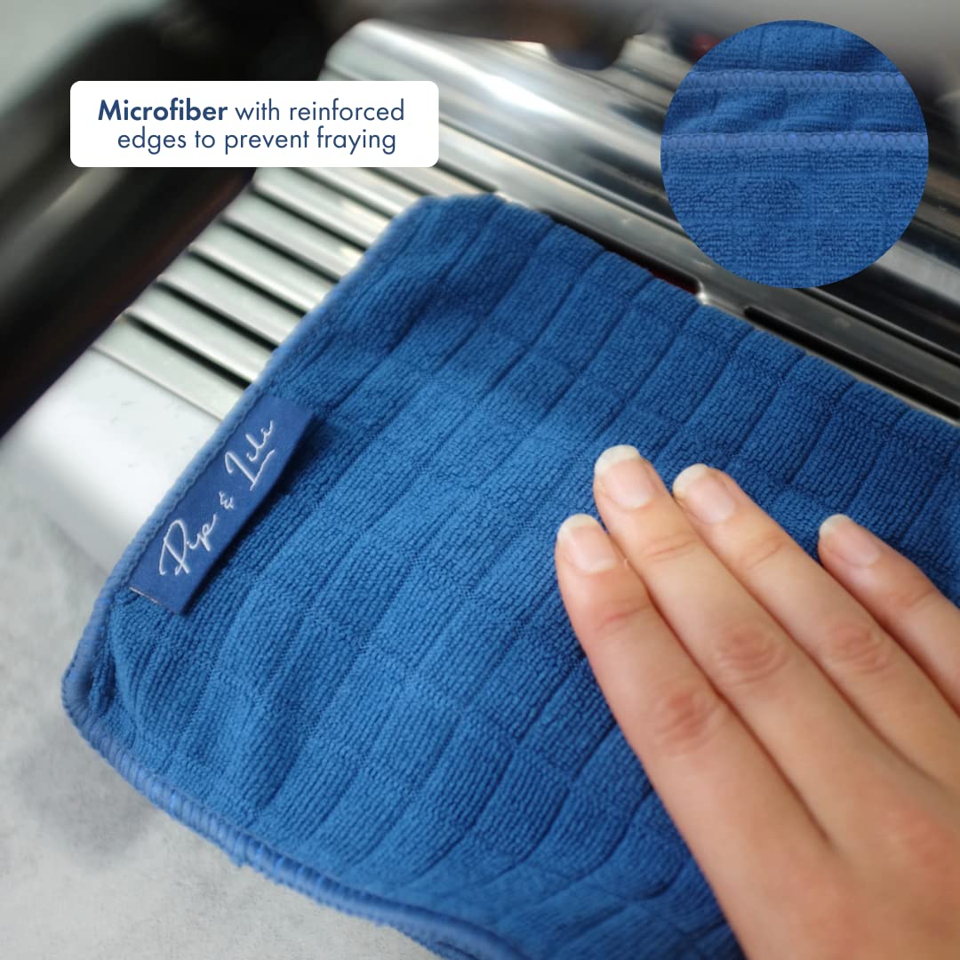 **Premium Barista Cleaning Towel Set with Hooks - Ultra Soft & Highly Absorbent Microfiber Cloths for Espresso Machines, Coffee Grinders & Countertops - Quick & Easy Cleanup - 4 Pack - Perfect for Home Cafes & Coffee Shops**