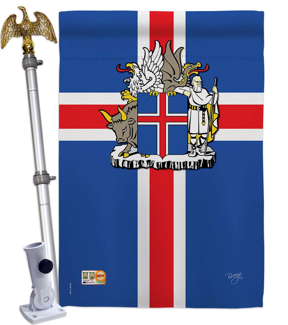 Iceland Nationality House Flag Set 28x40