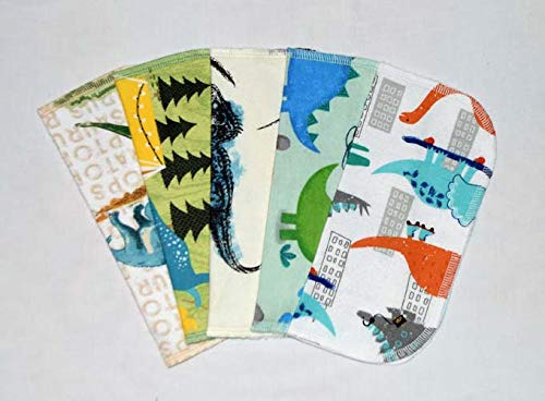 Dinosaur Printed 1-Ply Flannel Baby Wipes 8x8 Inches | Soft & Absorbent | Made in USA | Perfect for Diaper Changes, Nursery Care & Toddler Cleanup