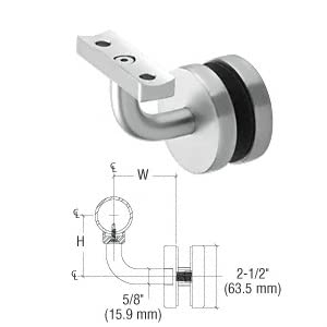 CRL/Blumcraft Satin Anodized Aluminum Hand Rail Bracket for Glass - Imperial Series - Heavy Duty Shower, Staircase & Balcony Safety Support