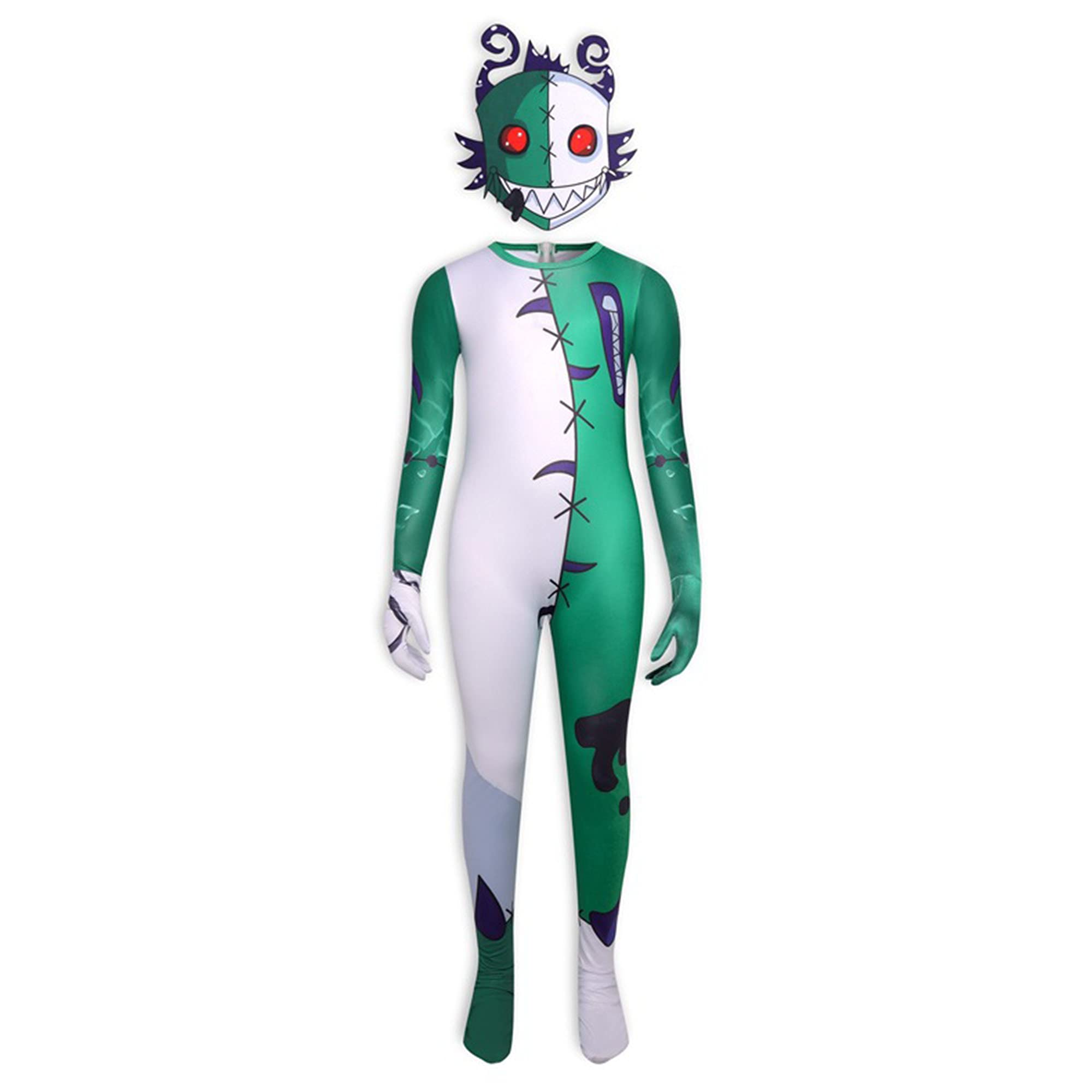 SCP 096 Costume for Kids - Scary Shy Guy Full Bodysuit Jumpsuit | Halloween Cosplay Outfit for Boys & Girls | Creepy Monster Sculpture Costume for Parties & Horror Events