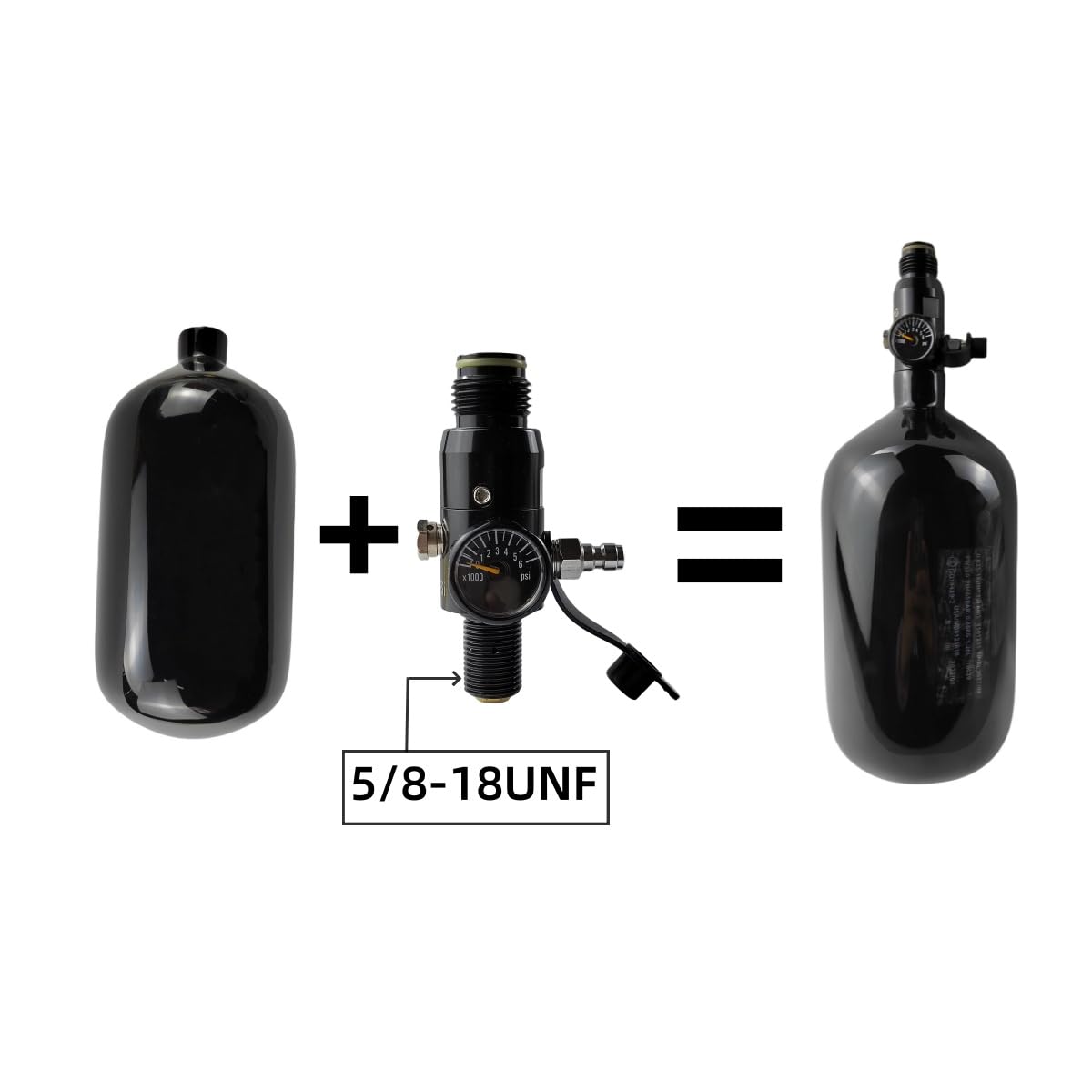 77ci Carbon Fiber Paintball Tank - 4500PSI HPA Air System with 5/8-18UNF Inlet & G1/2-14 Outlet Thread - Lightweight High Pressure Tank for Paintball Markers & Rage Regulator - Perfect for Tournament Play & Woodsball Scenarios