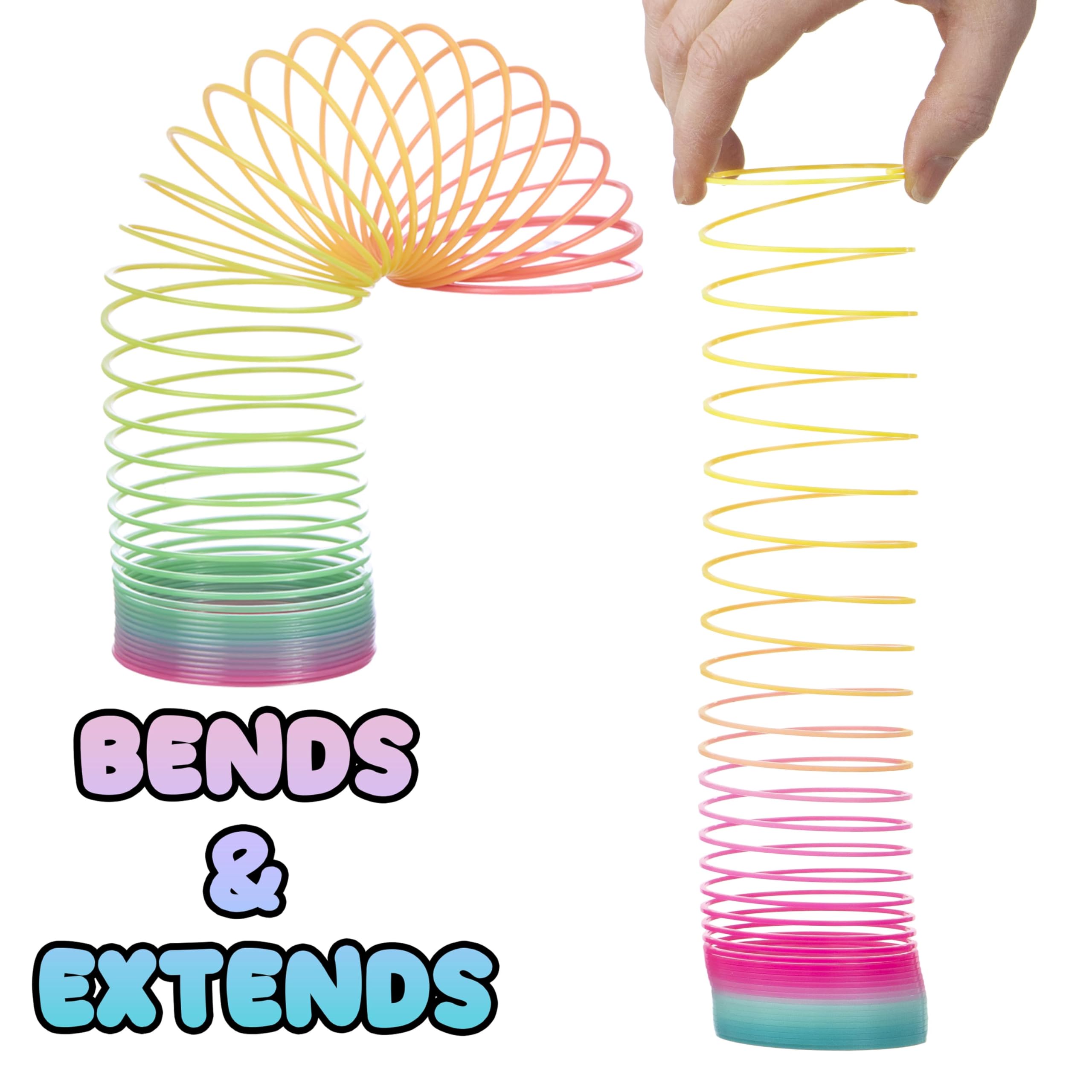 Expressions 6-Piece Silly Springs Collection - Bulk Rainbow Coil Spring Pack, Colorful Stretchy Spring Toys for Kids, Toddlers & All Ages | Fun Sensory Fidget Toys for Stress Relief, Classroom Rewards & 90s Nostalgia Play