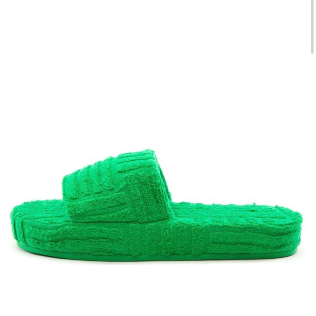 Giavana Green Slides for Women - Comfortable Summer Sandals for Beach, Pool, and Casual Wear