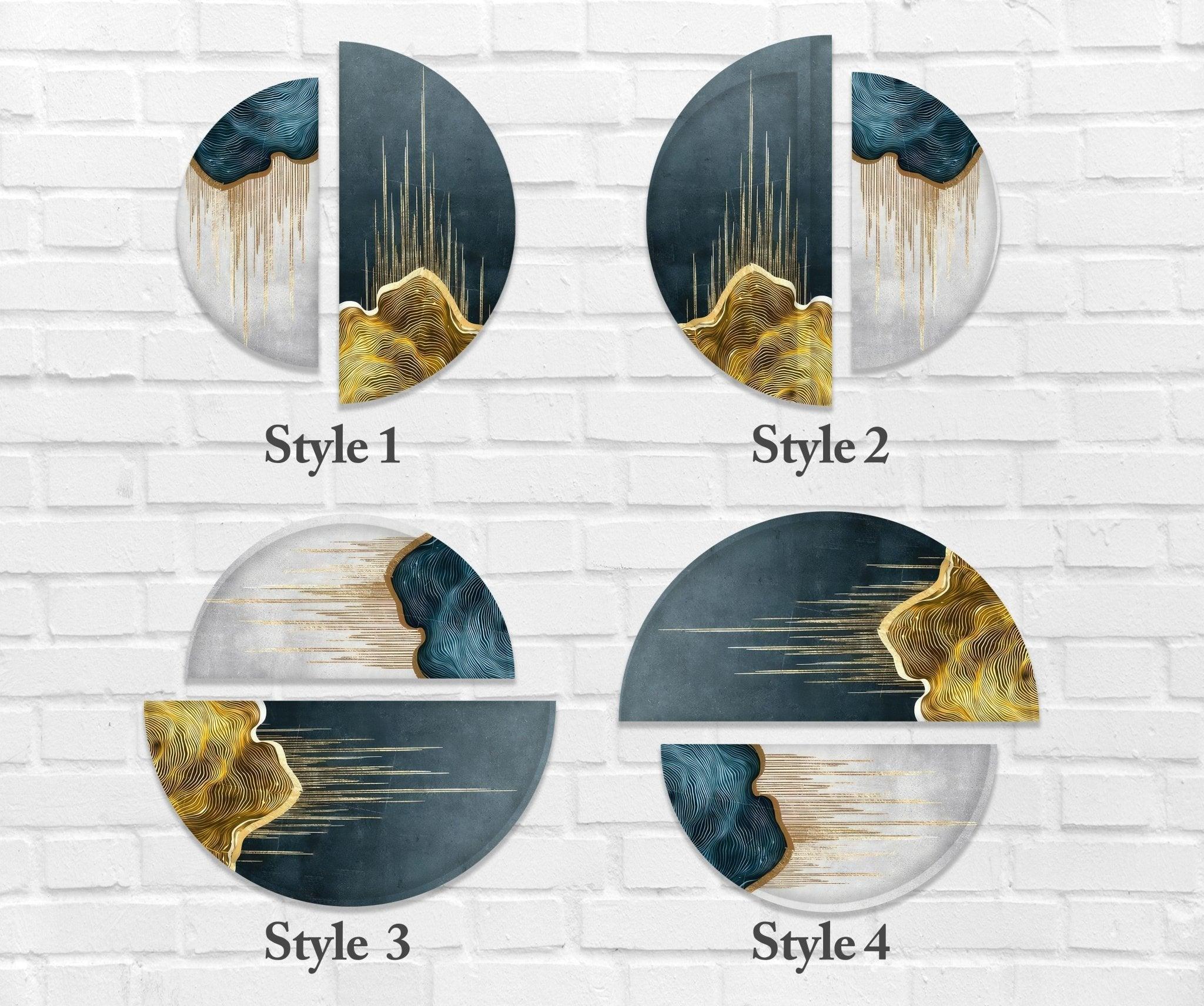 2 Piece Blue White Marble Glass Wall Art Set - Modern Abstract Home Decor for Living Room, Bedroom, Office | Shatter-Resistant & Easy to Hang