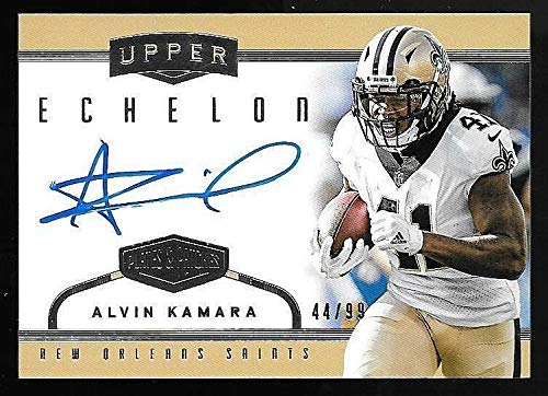 2017 Upper Echelon Alvin Kamara Rookie Autograph Card #44/99 - NFL Collectible for Sports Memorabilia Fans, Perfect for Displaying in Home or Office Collections
