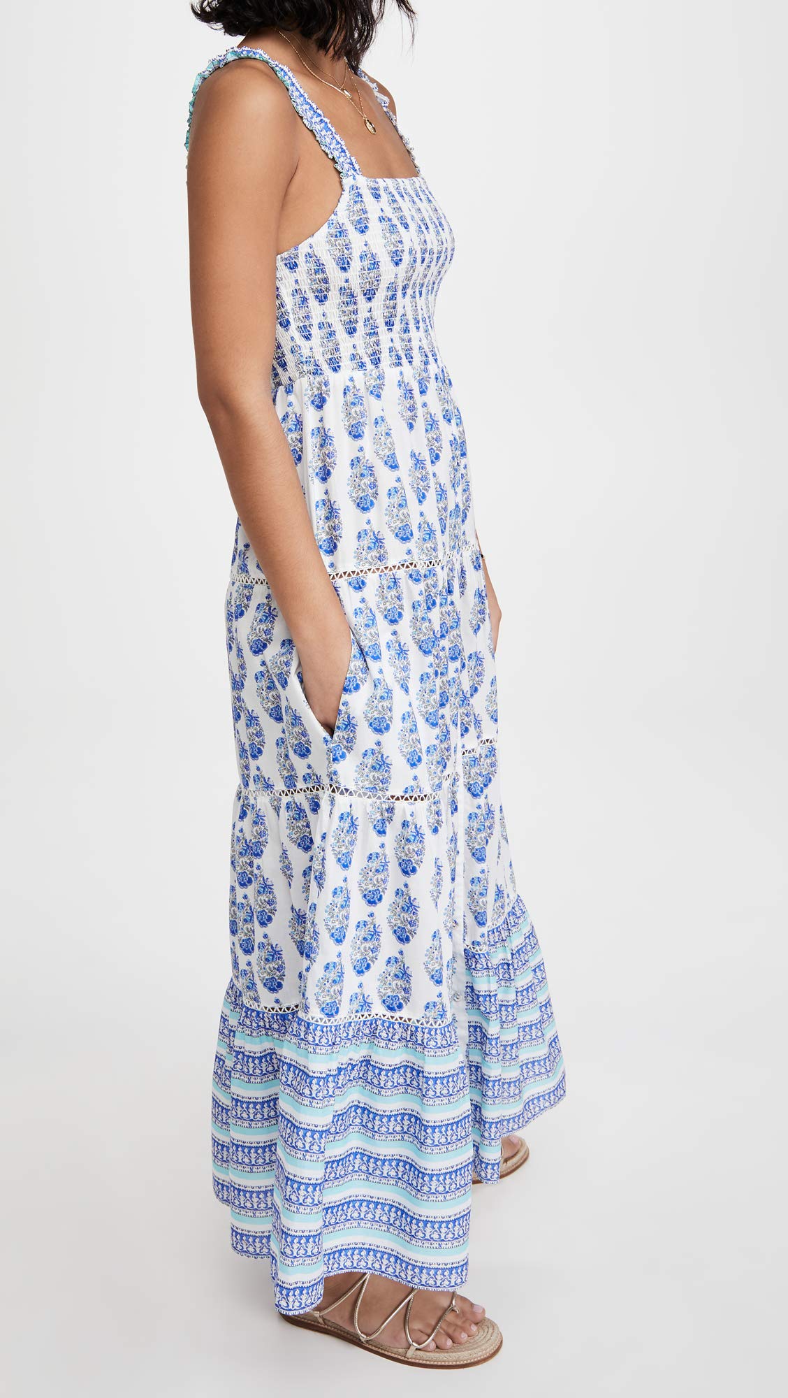 Stylish Women's Smock Border Dress - Flowy Boho Summer Maxi Dress for Beach, Vacation & Casual Outings