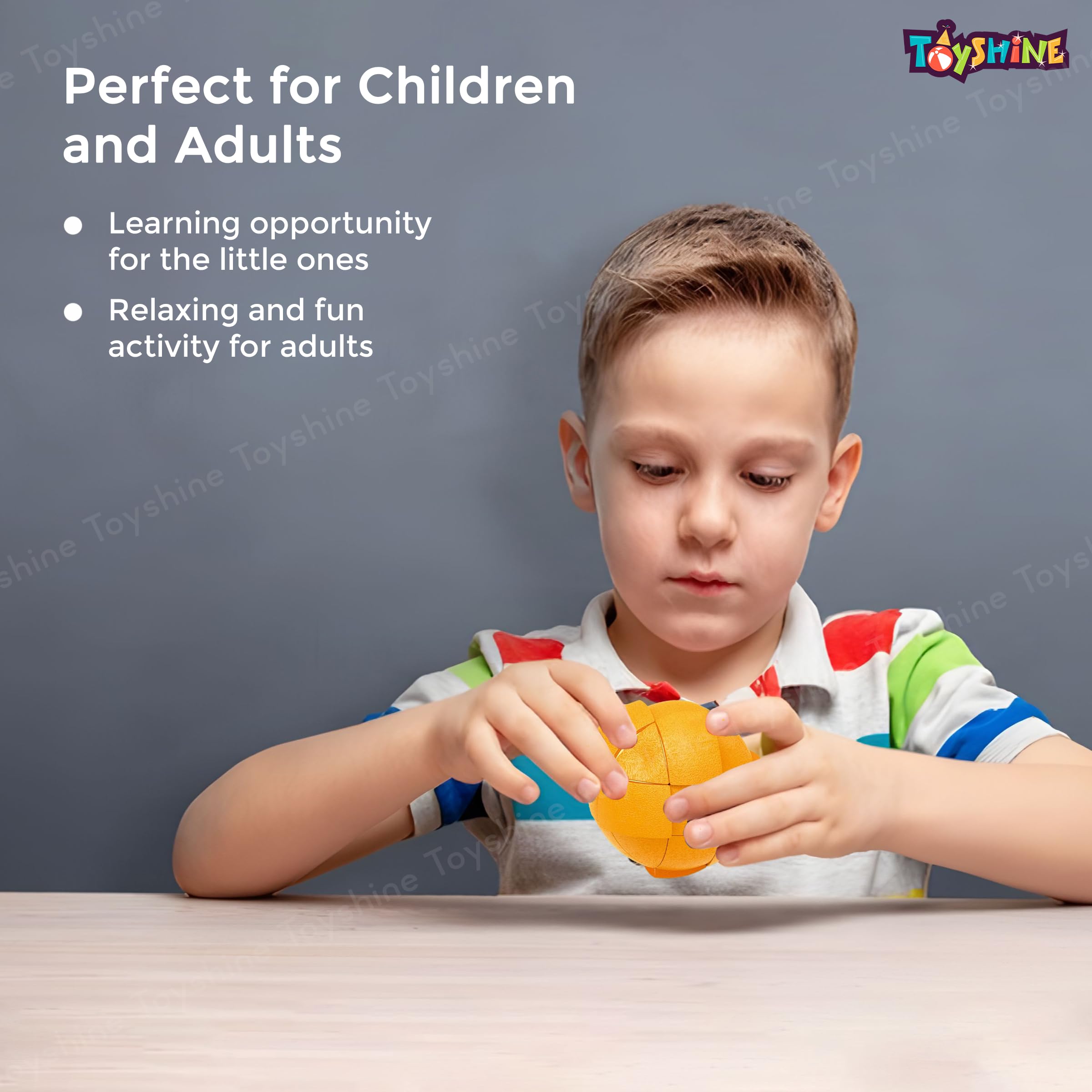 Toyshine 3x3 Orange Magic Speed Cube - Stress Relief Puzzle Toy for Adults & Kids, Educational Brain Teaser Gift for Boys Girls Ages 3+ - Perfect for Office, Travel & Family Game Night