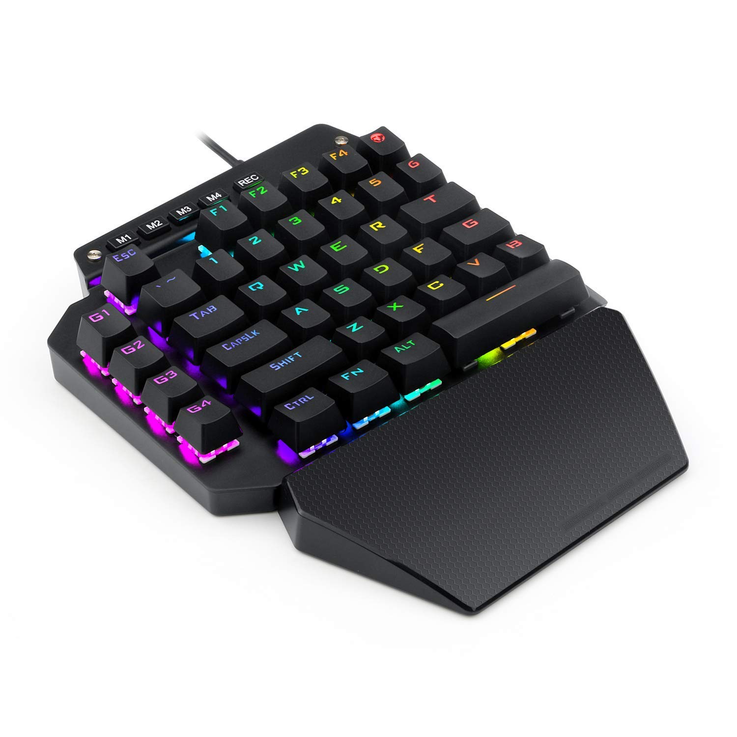 Advanced K-700 Mechanical Gaming Keyboard with Blue Switches & RGB Backlit - 44 Key One-Handed Keyboard for PC Gamers | Compact Gaming Keypad with Onboard Macro Keys | Perfect for FPS, MMO, and Esports Gaming