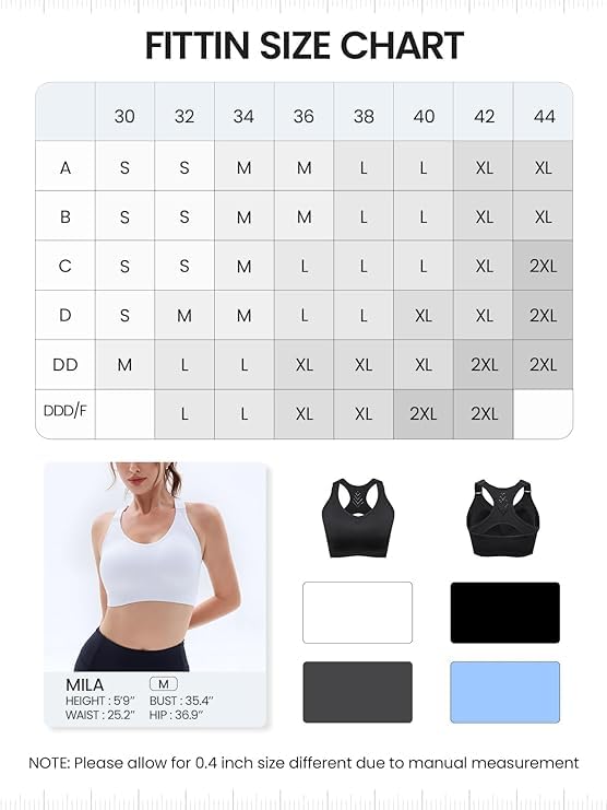 FITTIN Padded Sports Bras for Women - Seamless Yoga Gym Workout for Active Lifestyles