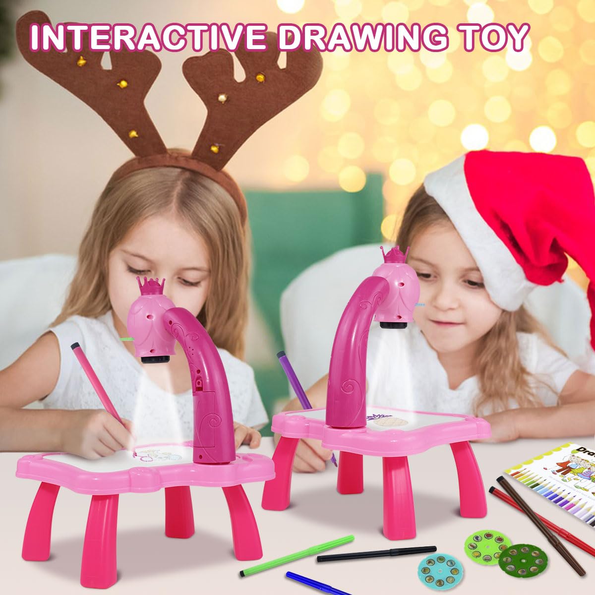 BAKAM Kids Drawing Projector Table - Light & Music Tracing Art Desk for Ages 4-7 | Preschool Learning Toy with Smart Sketch Projector | Perfect Birthday Gift for Girls & Boys | Ideal for Home, Classroom & Creative Play