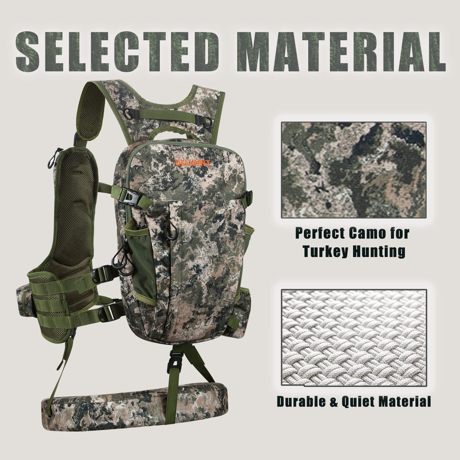 **Turkey Hunting Vest with Seat Cushion & Game Pouch – Lightweight, Durable & Comfortable for Outdoor Hunting | Perfect for Turkey Season, Field Hunting & Outdoor Adventures**