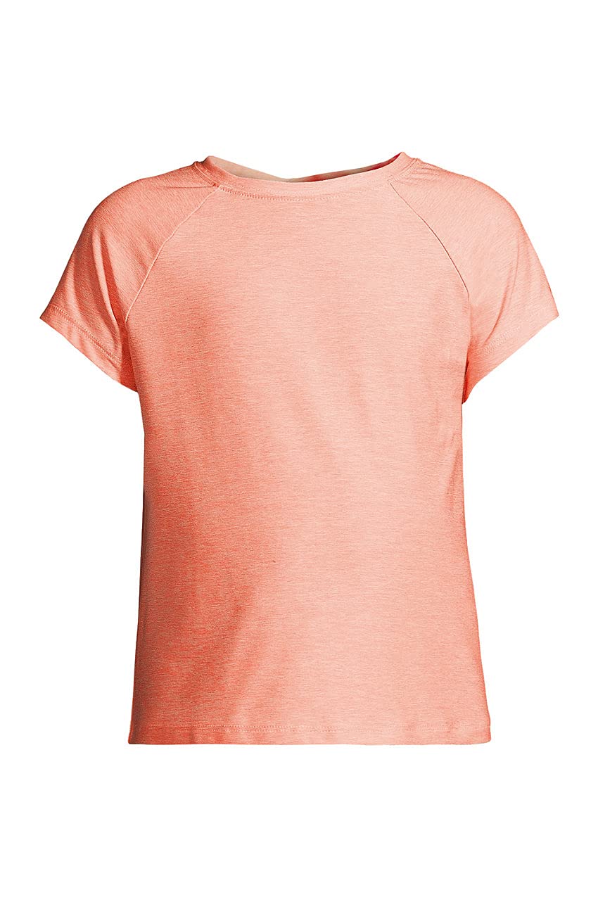 Lands' End Girls' Short Sleeve Performance T-Shirt - Moisture Wicking Activewear for Sports, Play & Everyday Comfort
