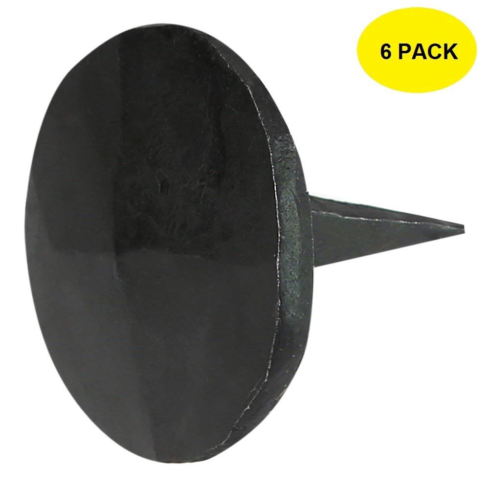Decorative Iron Clavos Nails - Round Pyramid Bolt Heads, Wrought Iron Finish (Set of 6) 0.75 x 1 Inch - Perfect for Furniture, Doors & DIY Home Decor Projects
