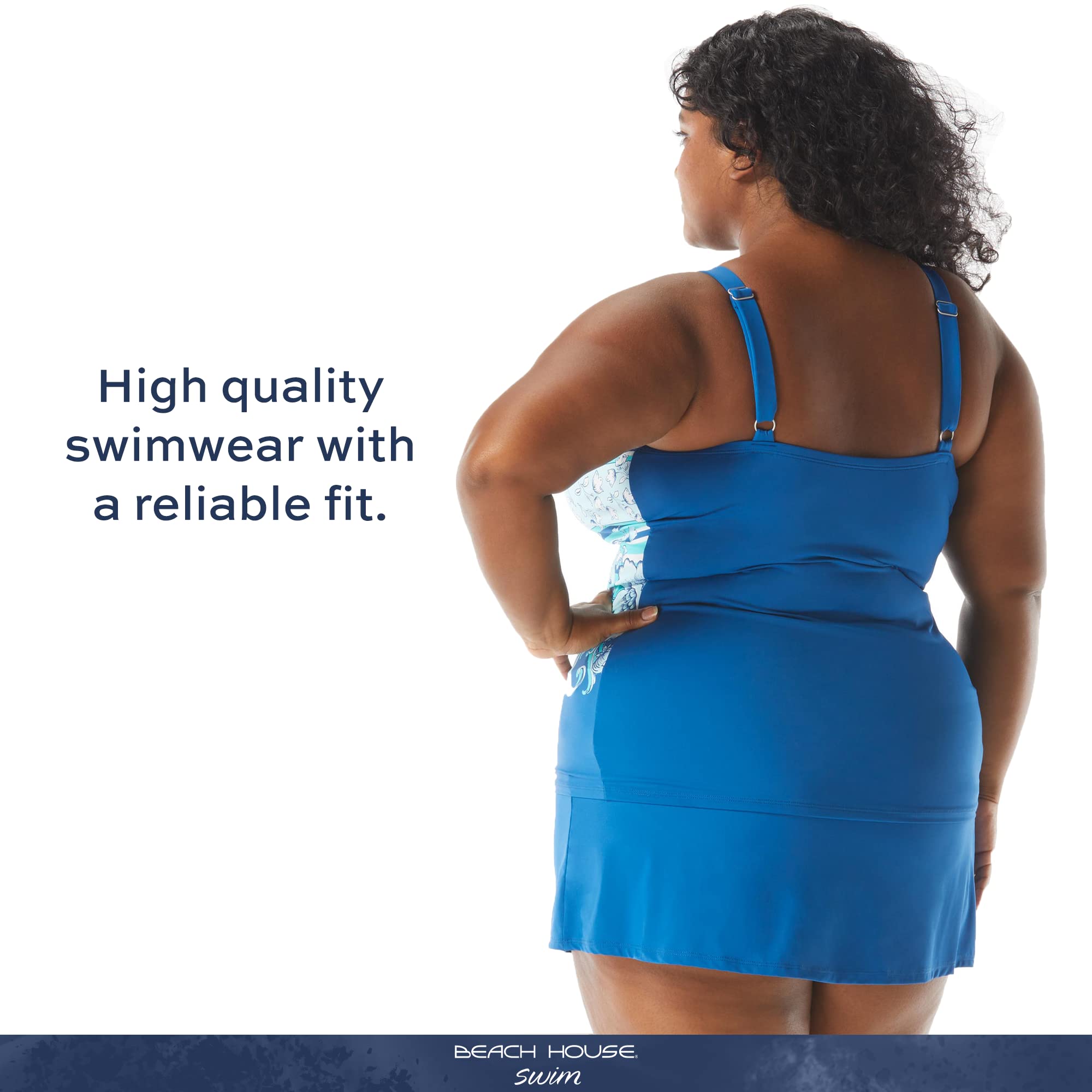 BEACH HOUSE Emma Swim Skort - Modest Plus Size Swimsuit Skirt with Built-in Shorts for Women | Comfortable Swimwear for Beach, Pool & Water Activities