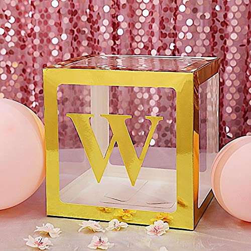 4 Pack Metallic Gold 5 Inch Letter W Stickers - Self-Adhesive Wall Decals for Party Backdrop, Home Decor, Wedding & Birthday Celebrations