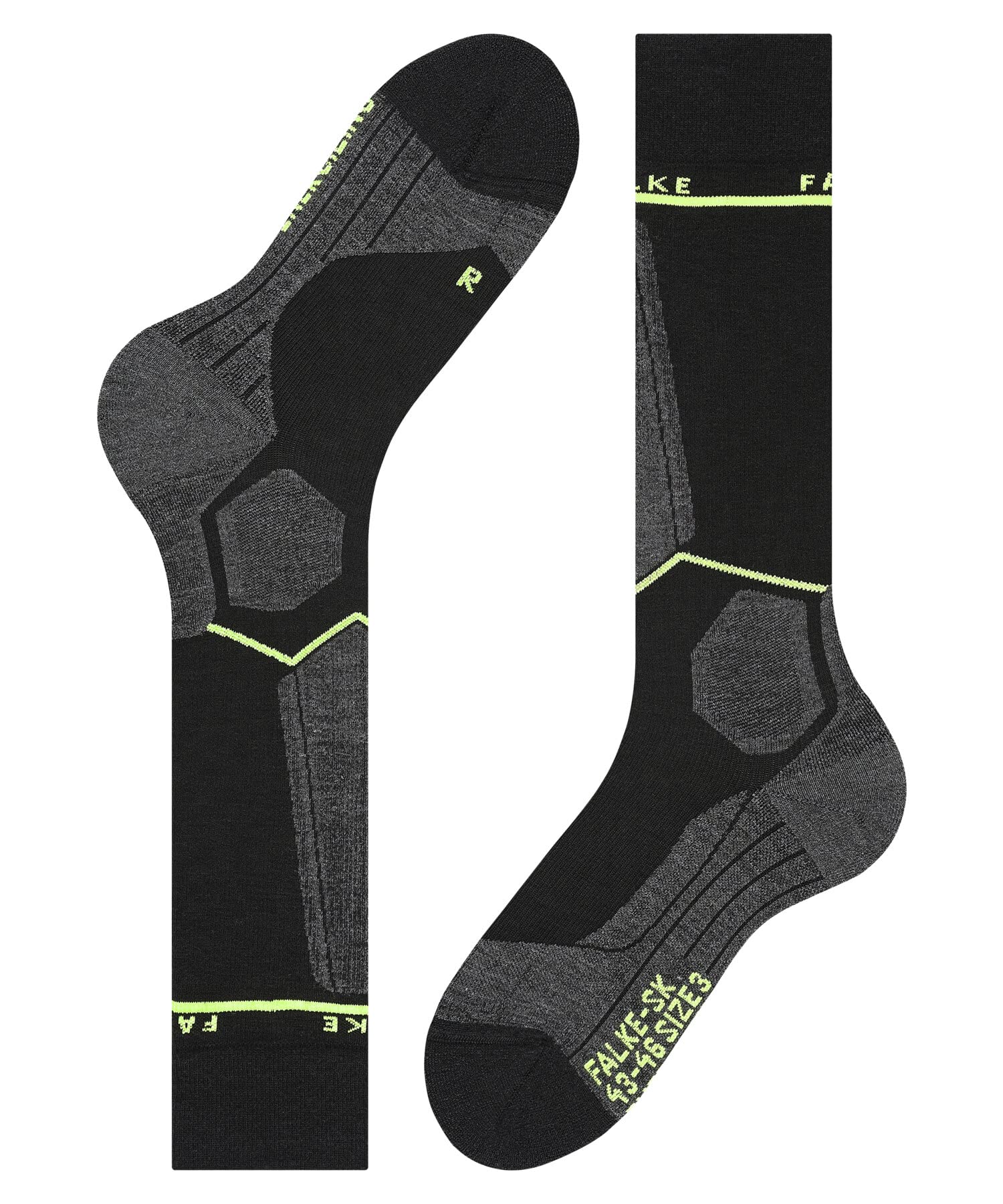 FALKE Men's SK Energizing Merino Wool Compression Ski Socks - 1 Pair for Warmth & Performance - Perfect for Skiing, Snowboarding & Winter Sports