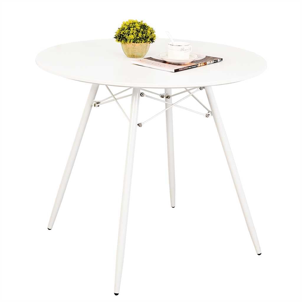 Modern White Round Dining Table 31.5