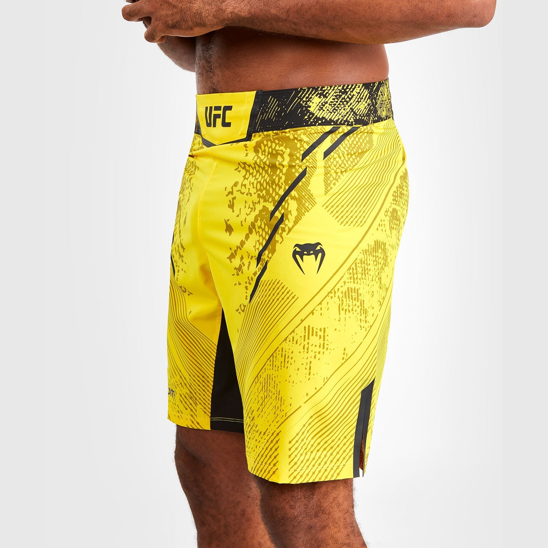 Venum UFC Adrenaline Authentic Fight Night Men's MMA Shorts - Long Fit, Yellow | Training & Competition Gear for MMA, Boxing & Fitness