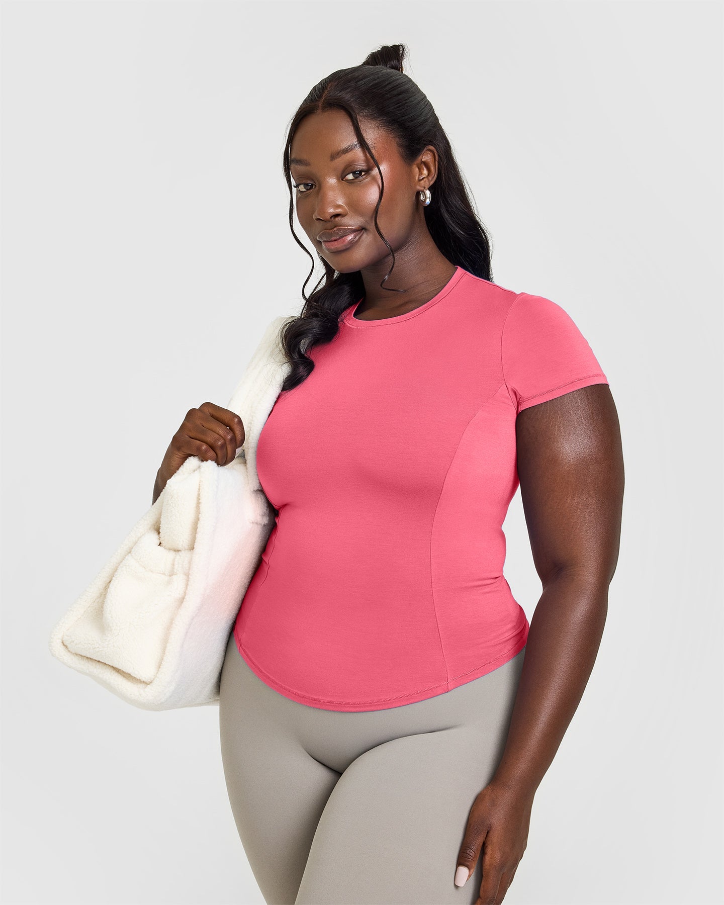 Mellow™ Soft Short Sleeve T-Shirt for Women - Velvet Pink Cotton Tee | Casual Wear, Lounge, Everyday Outfits