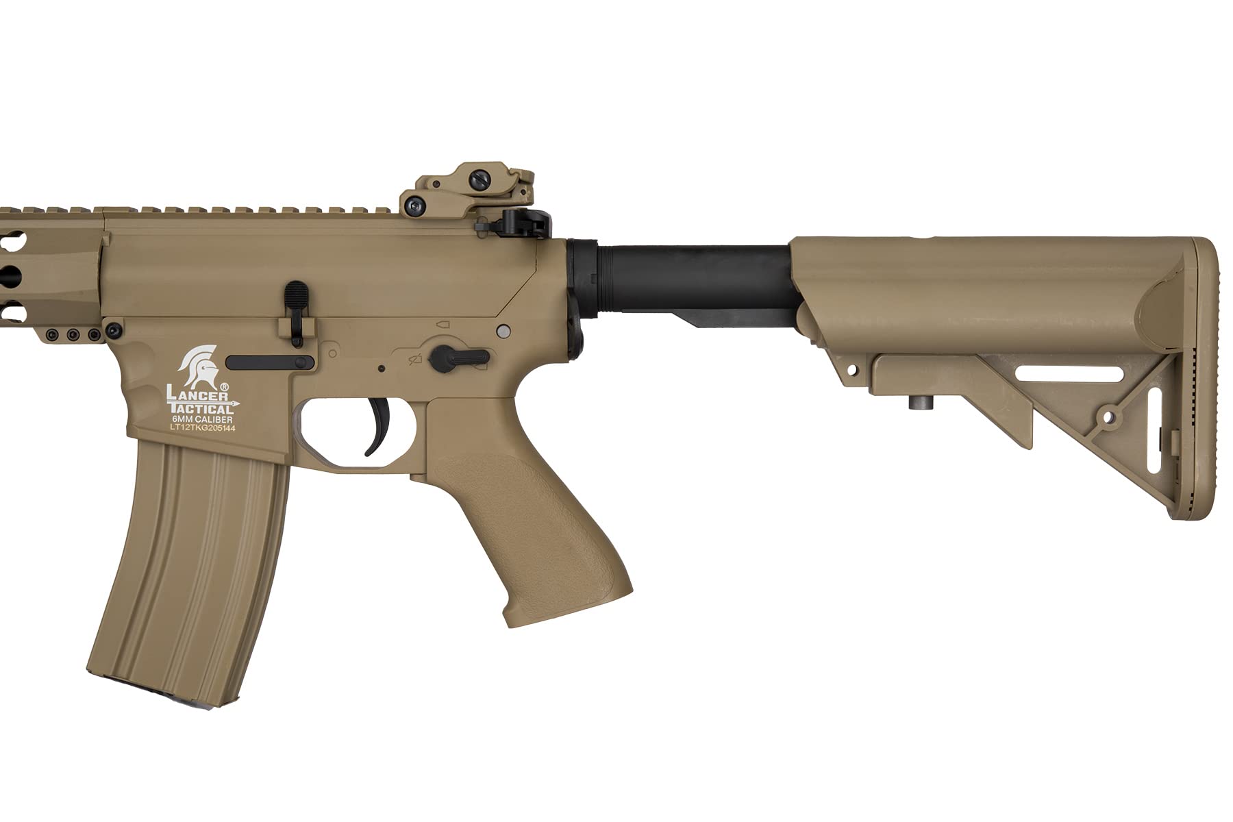 Lancer Tactical GEN 2 M4 Custom Body AEG Metal Gear Electric Airsoft Rifle - Tan | High Performance Airsoft Gun for Outdoor Combat & Tactical Training
